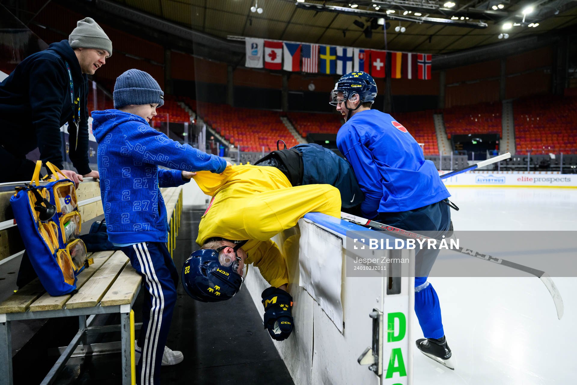 Anton Wahlberg and Anton Johansson of Sweden at a practice