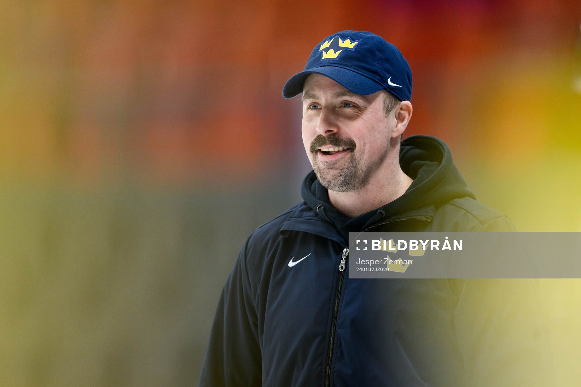 Assistant coach Pierre Johnsson of Sweden at a practice