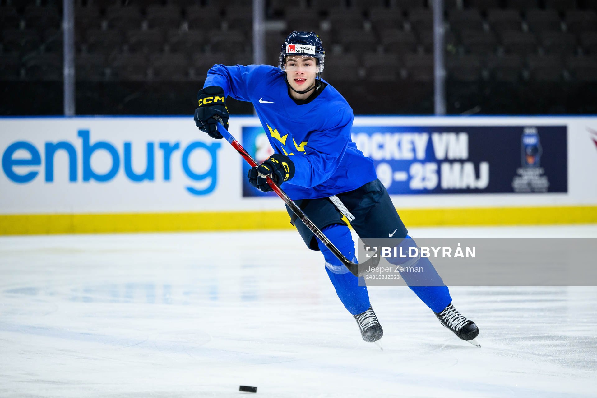 Isac Born of Sweden at a practice session