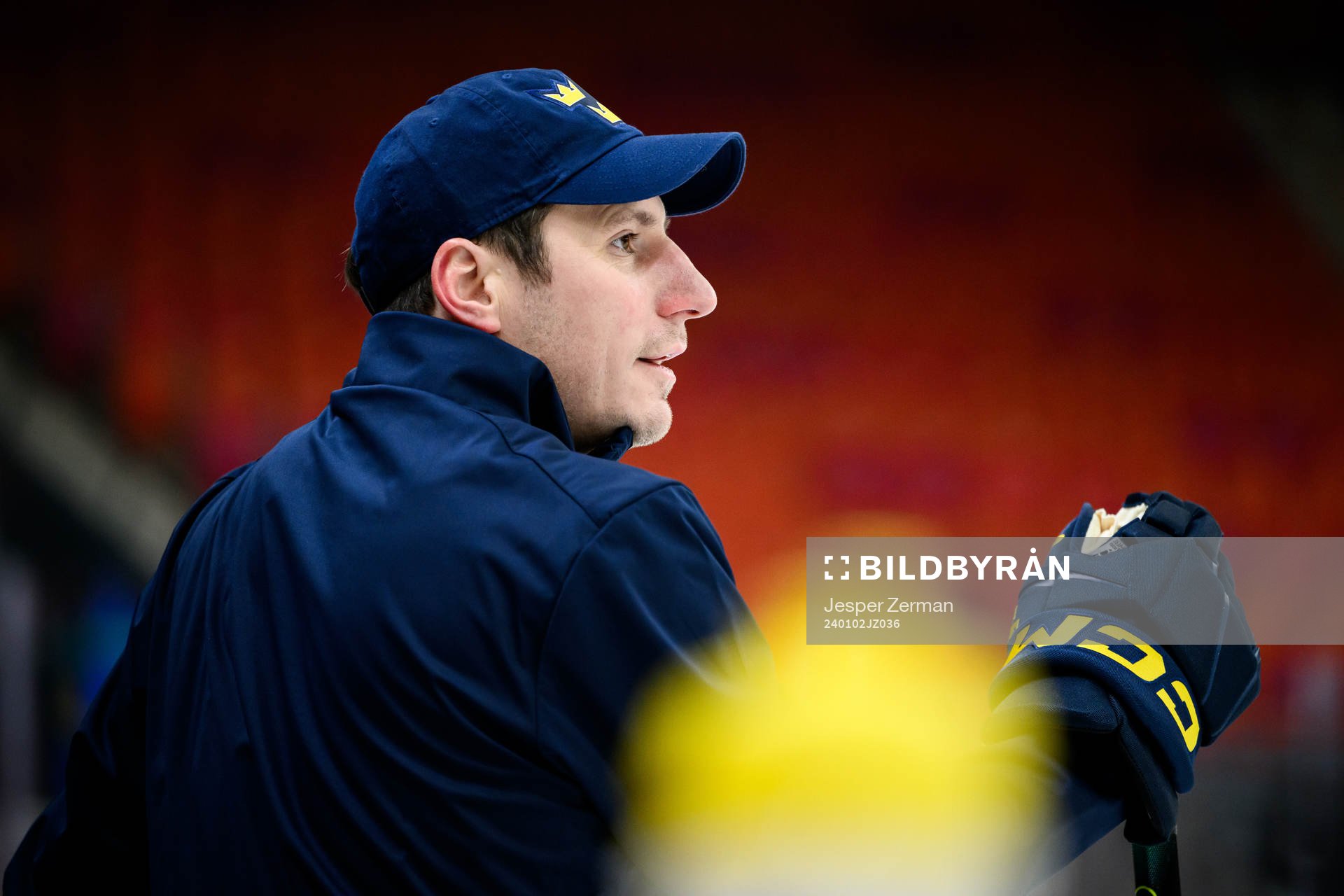 Assistant coach Alexander Steen of Sweden at a practice