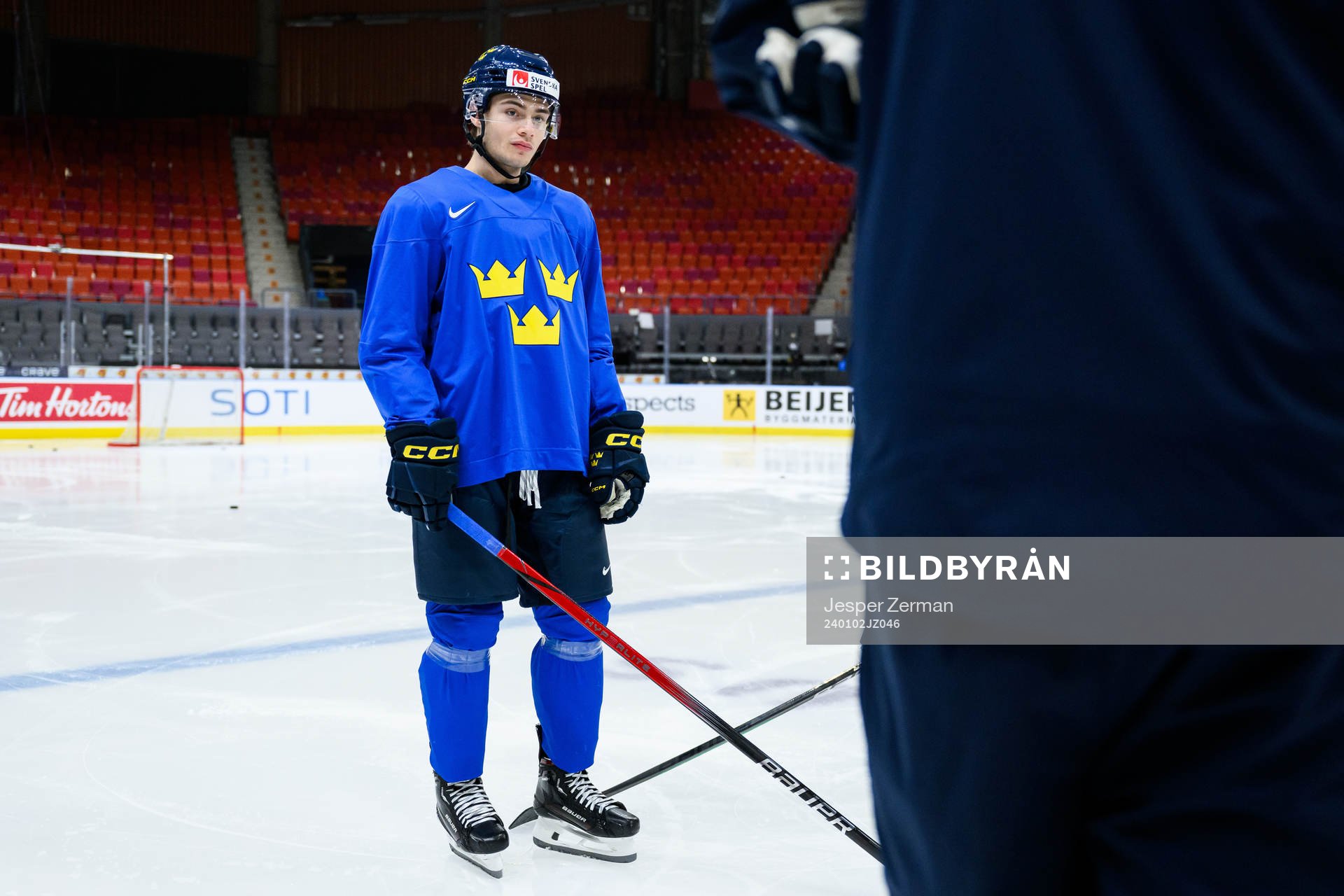 Isac Born of Sweden at a practice session