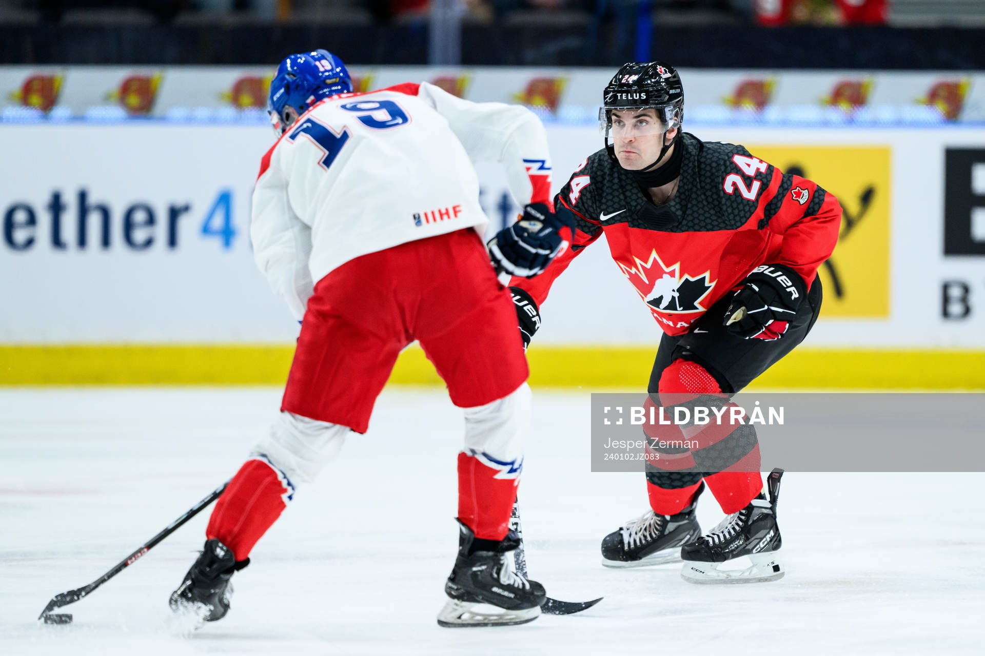 Ondrej Becher of Czech Republic and Denton Mateychuk of