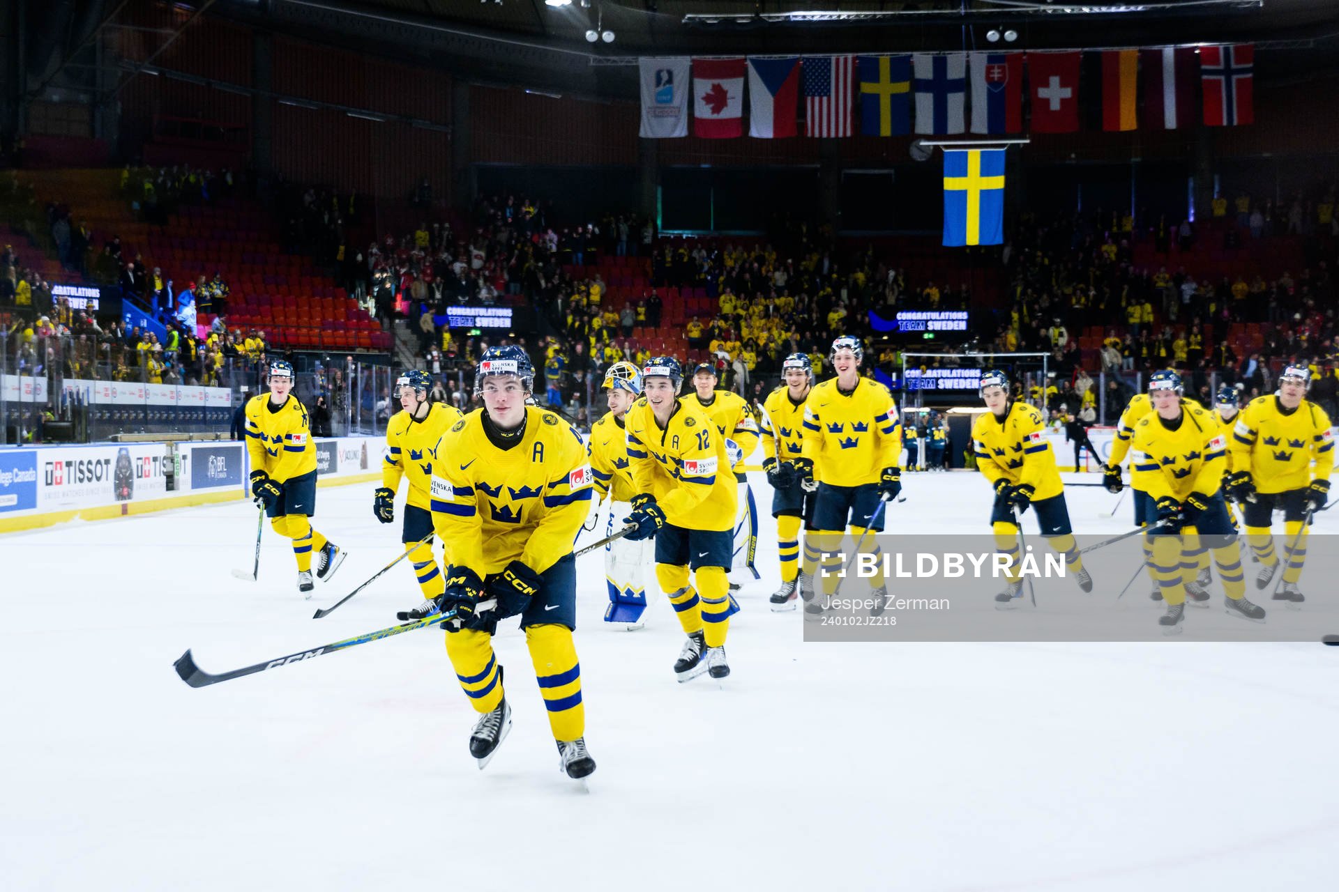 Axel Sandin-Pellikka of Sweden celebrates