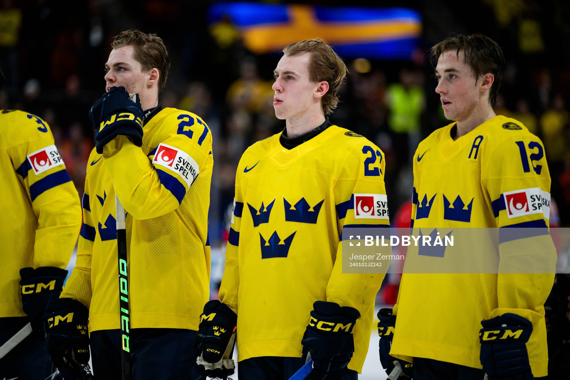 Oskar Pettersson, Jonathan Lekkerimäki and Noah Östlund