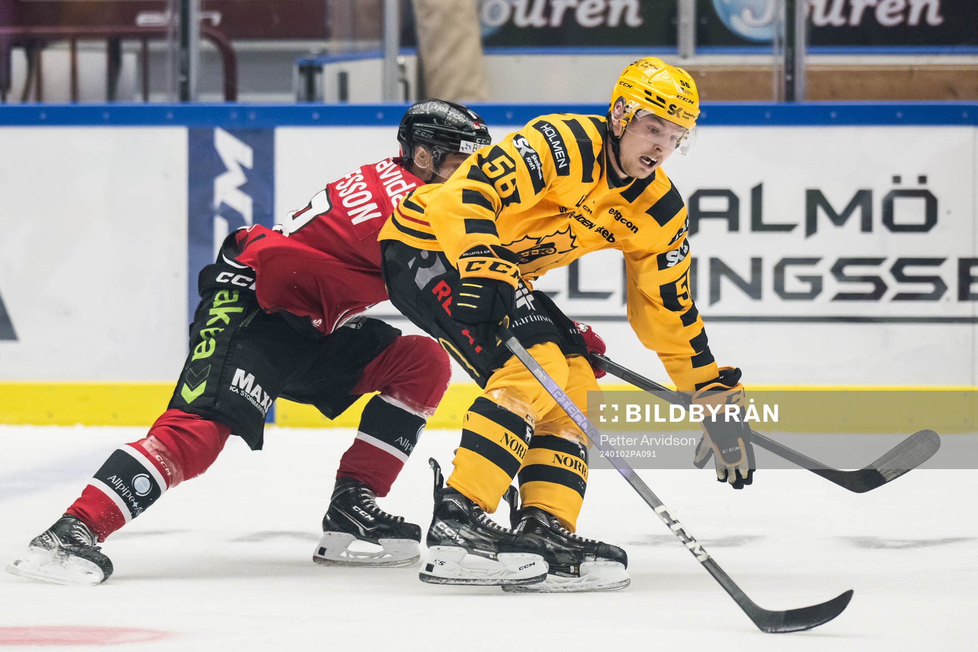 Skellefteås Anton Olsson och Malmö Redhawks Johan Olofsson