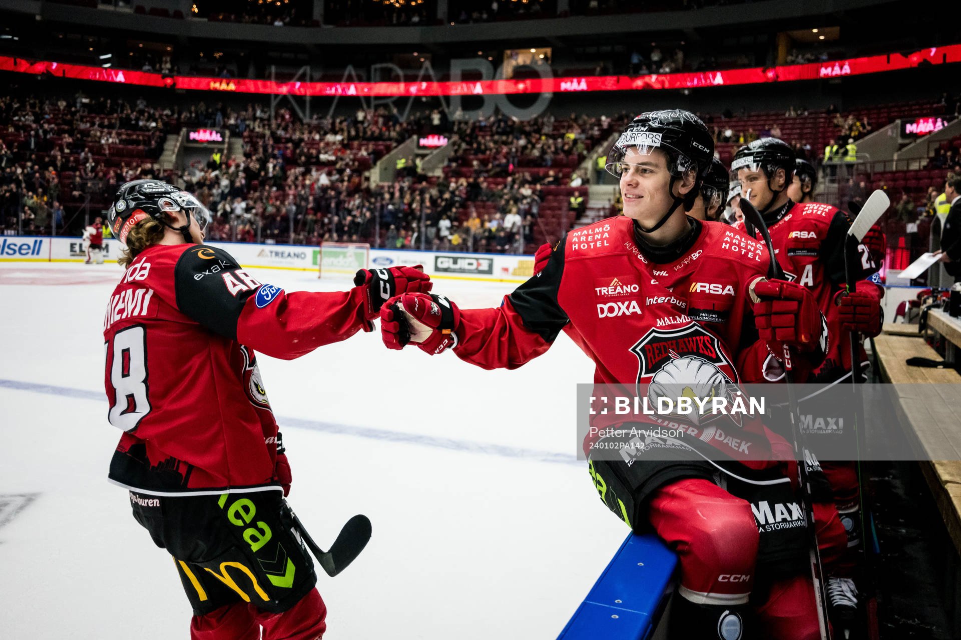 Malmö Redhawks Lauri Pajuniemi och Hjalte Kruse Thomsen