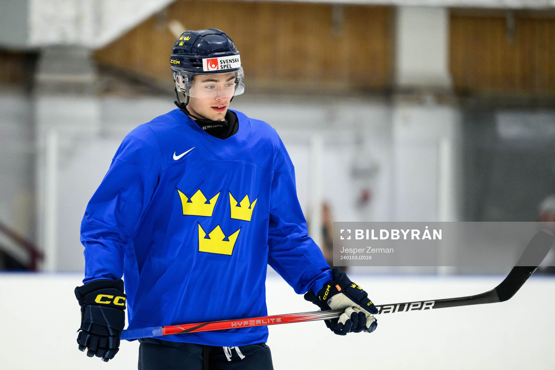 Isac Born of Sweden at a practice session