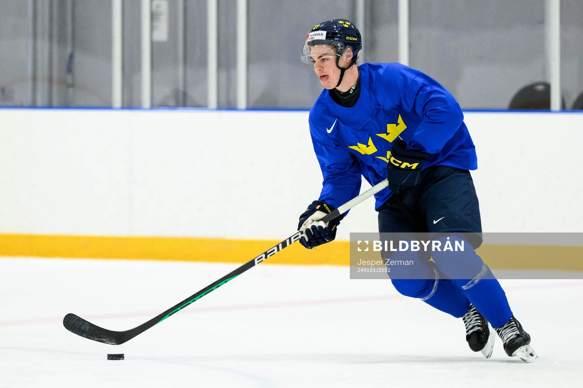 Oskar Pettersson of Sweden at a practice session