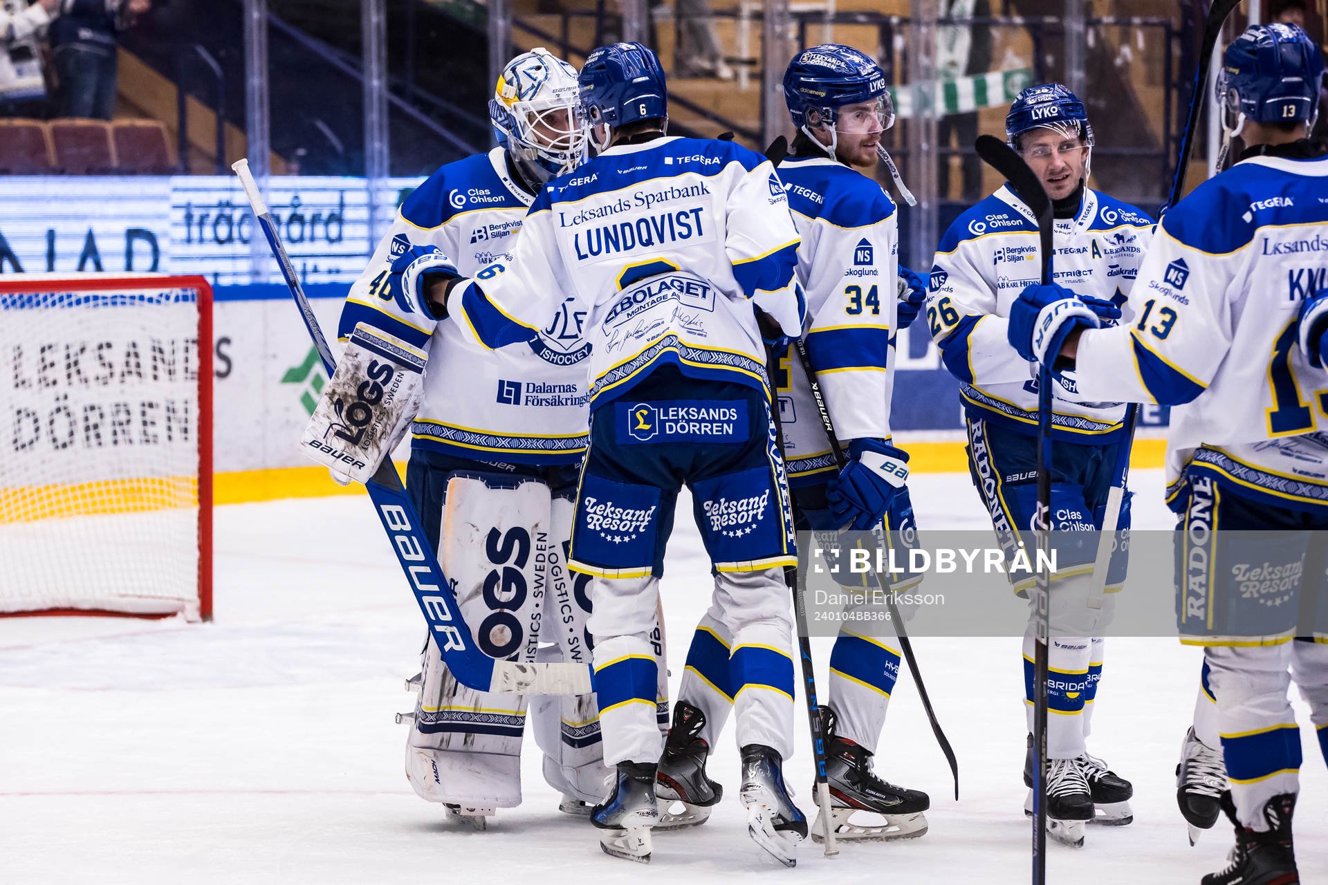 Leksands spelarna jublar