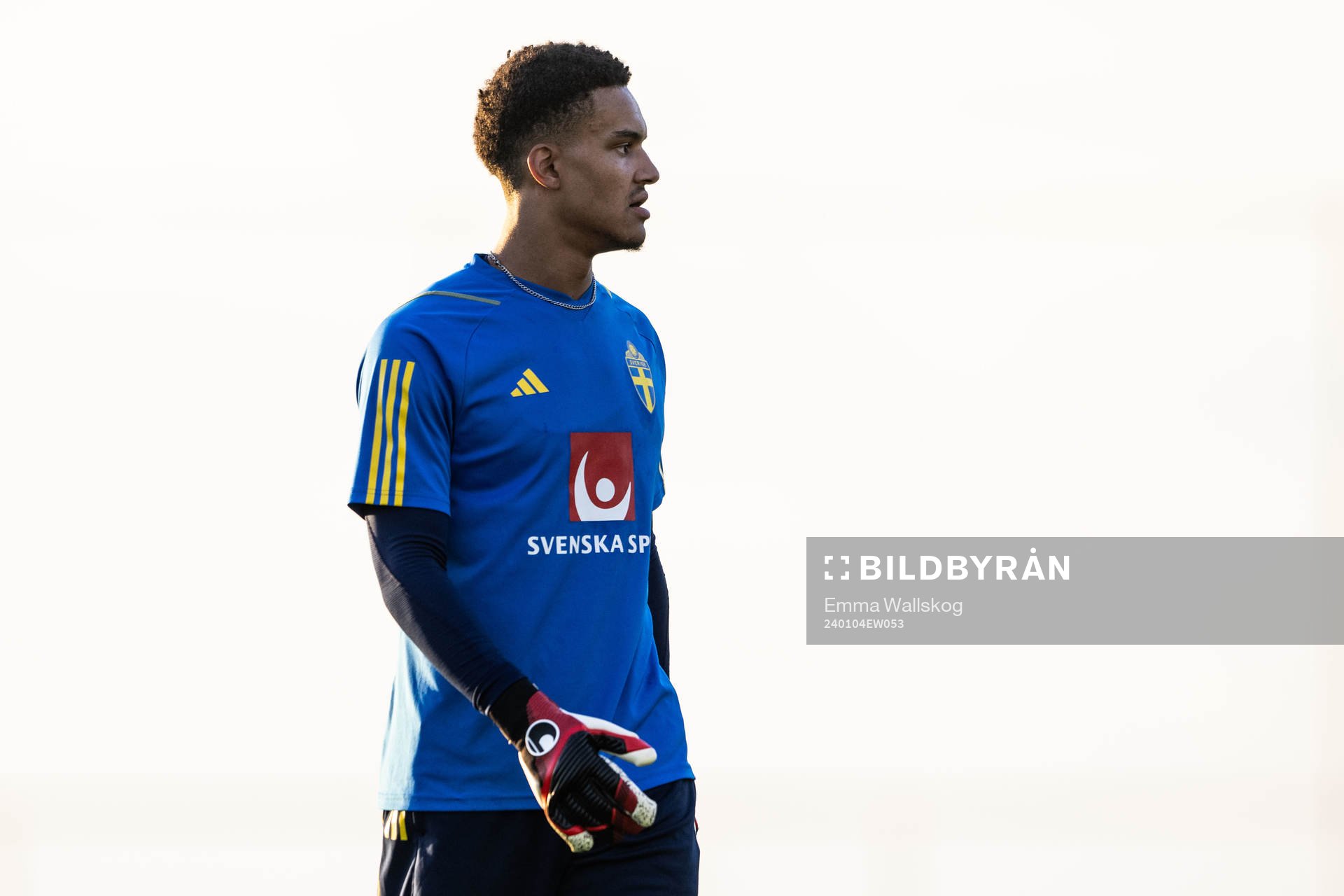 Goalkeeper Oliver Dovin of the Swedish men's football