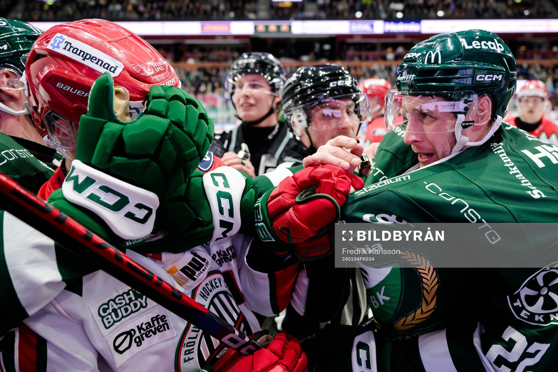 Frölundas Nicklas Lasu och Färjestads Per Åslund