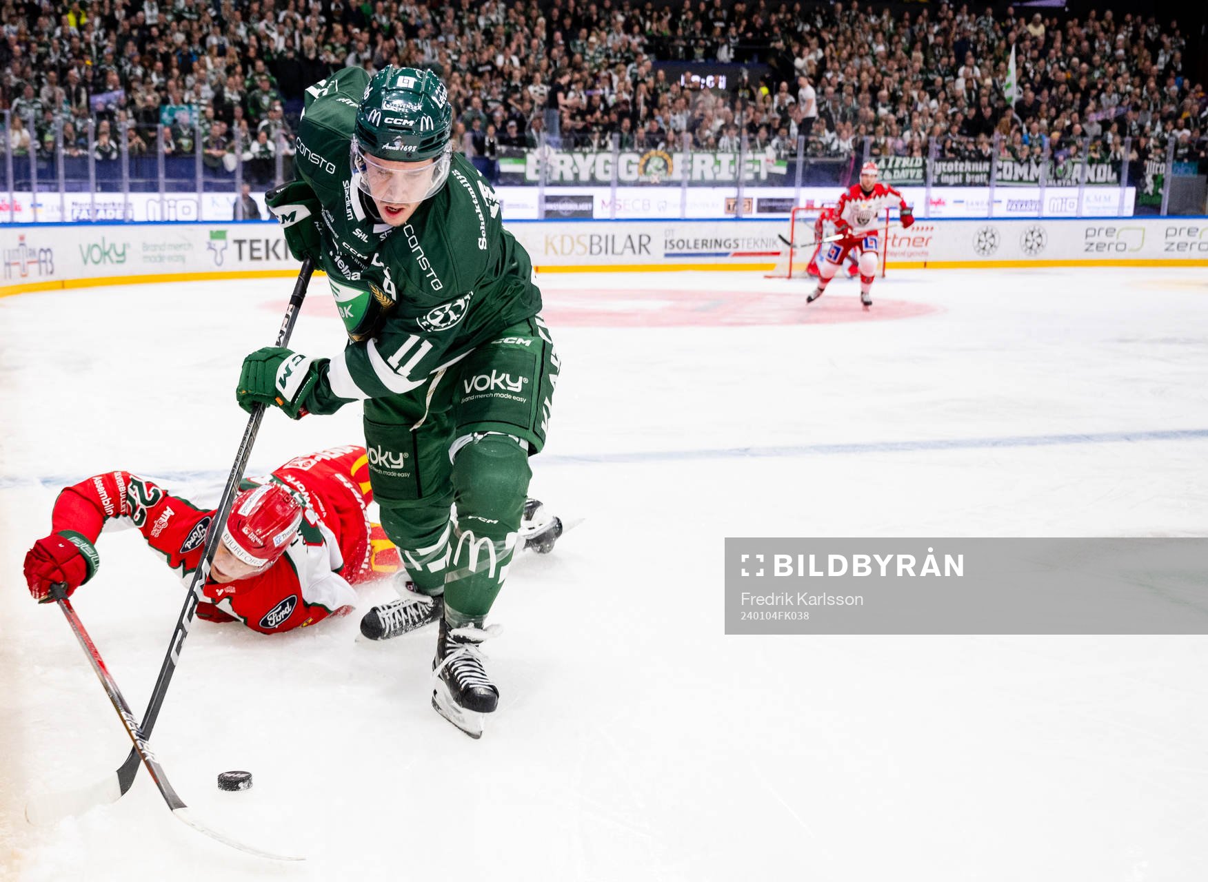 Frölundas Linus Nässen och Färjestads Joakim Nygård