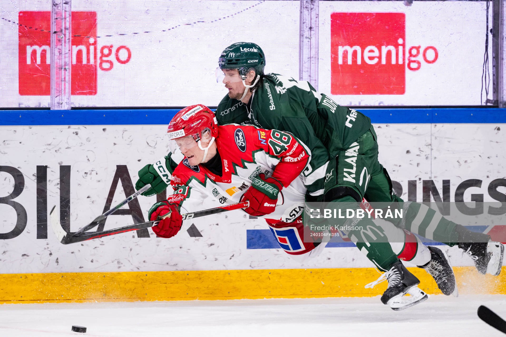 Frölundas Carl Klingberg och Färjestads Linus Johansson