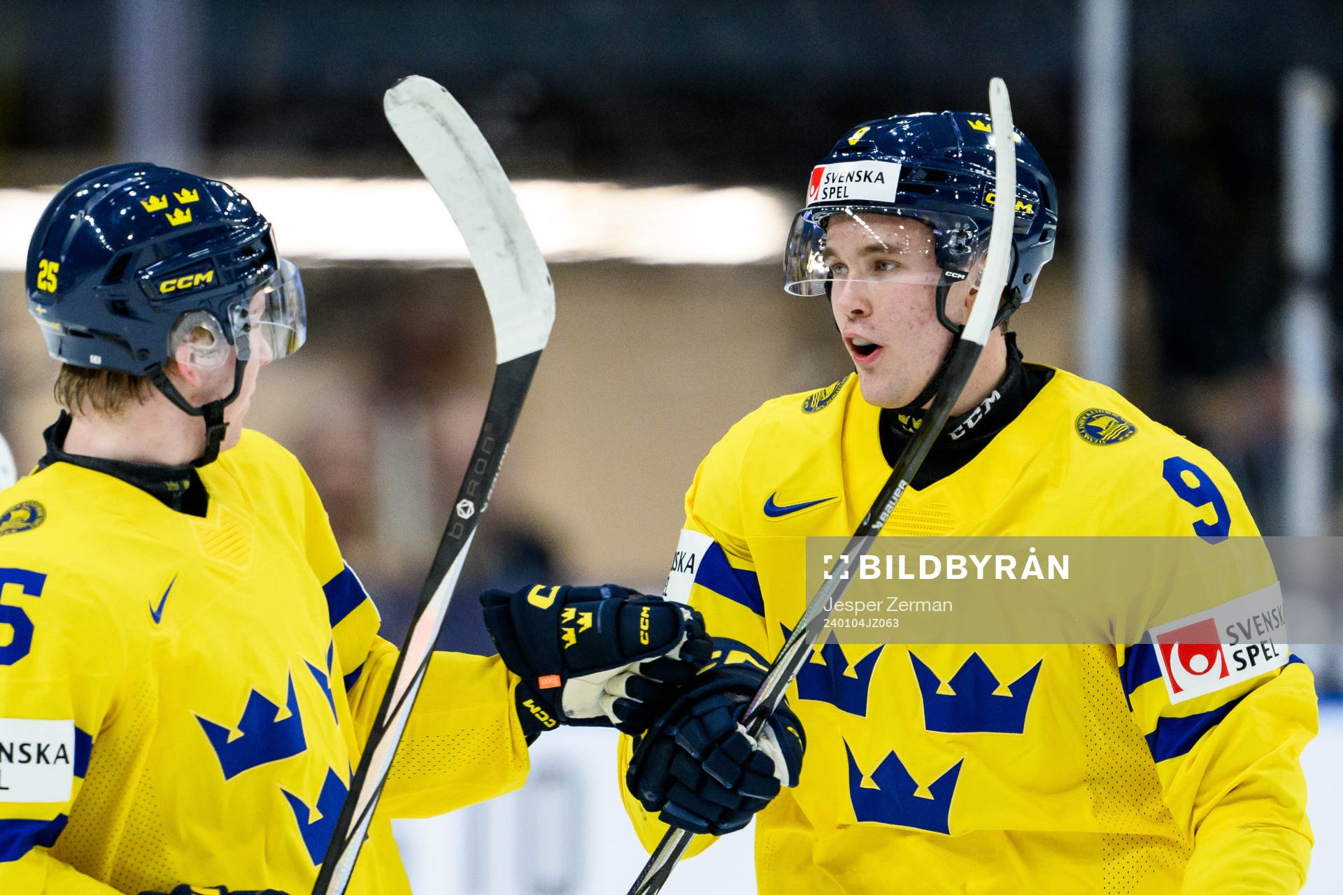 Otto Stenberg and Theo Lindstein of Sweden celebrate the