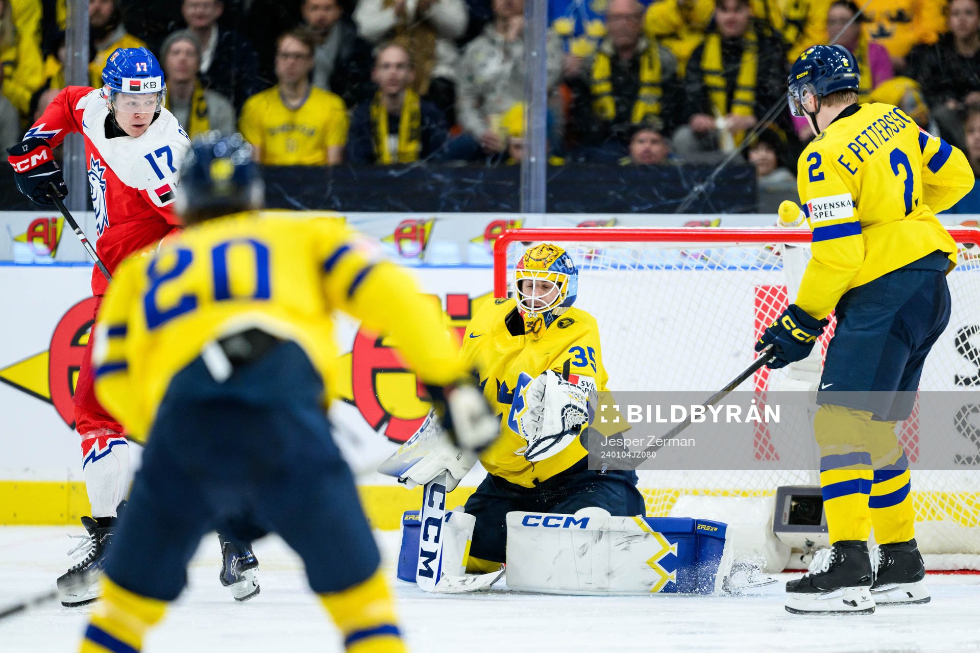 Goaltender Hugo Hävelid of Sweden