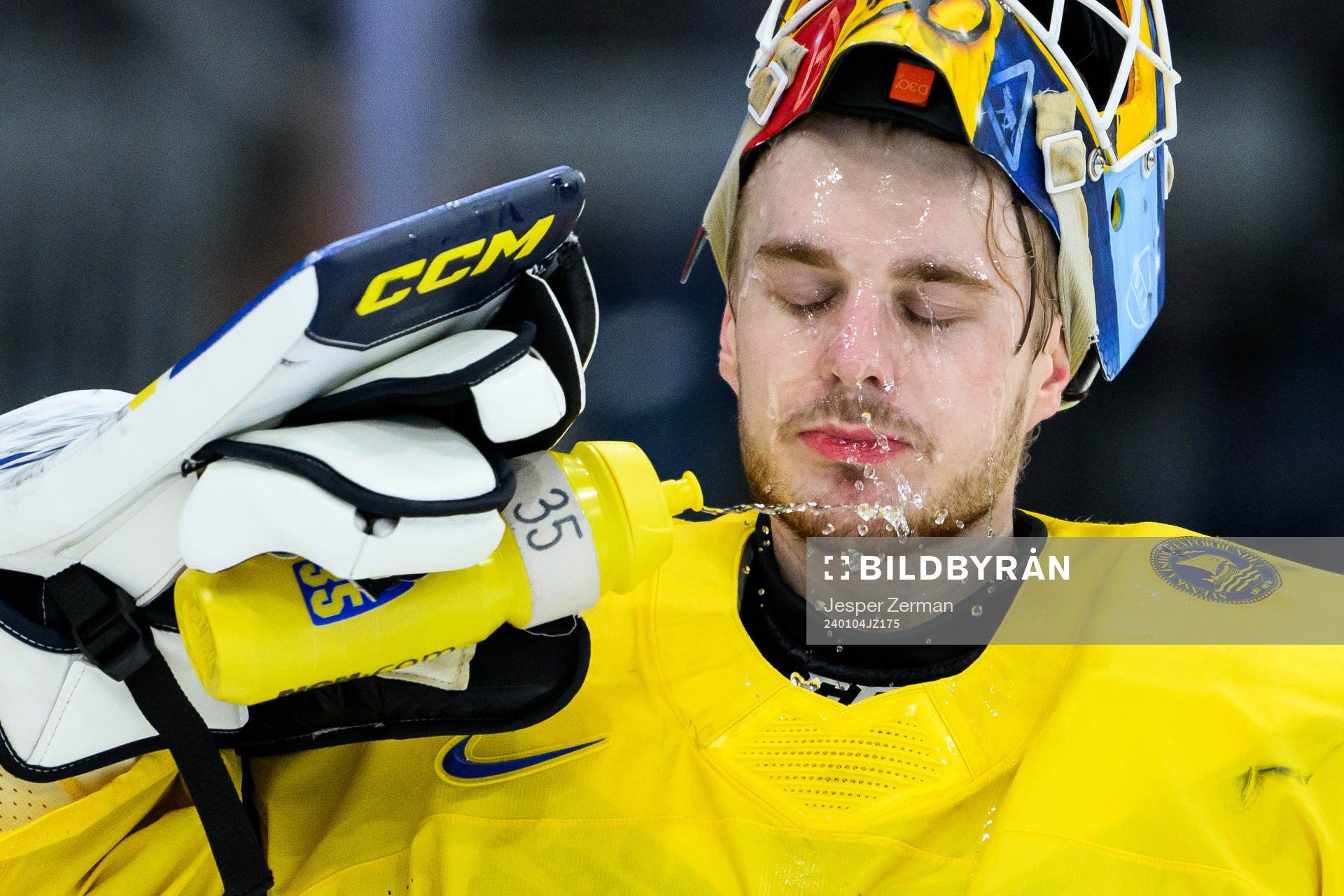goaltender Hugo Hävelid of Sweden