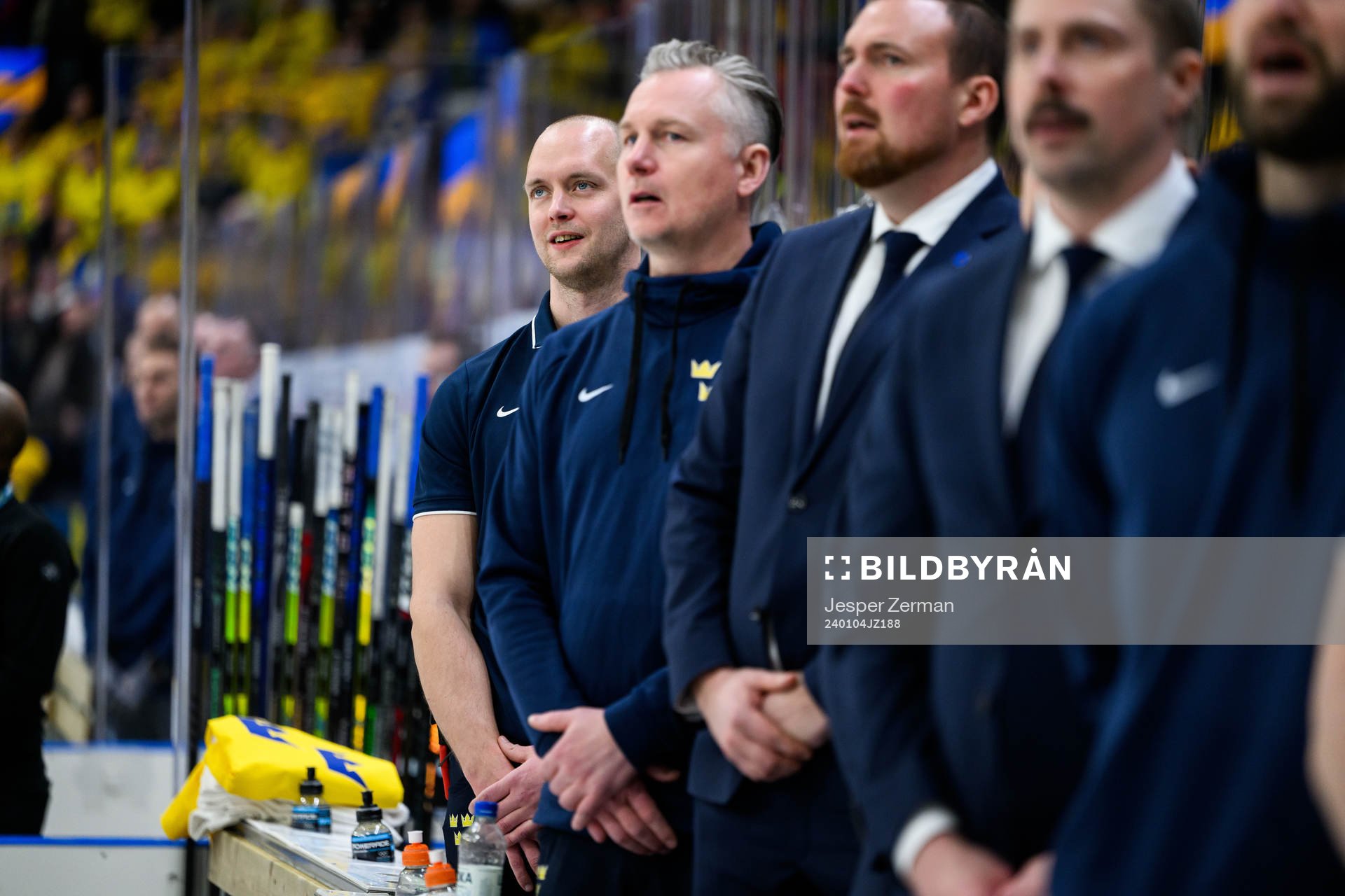 Equipment manager Jonas Landström of Sweden