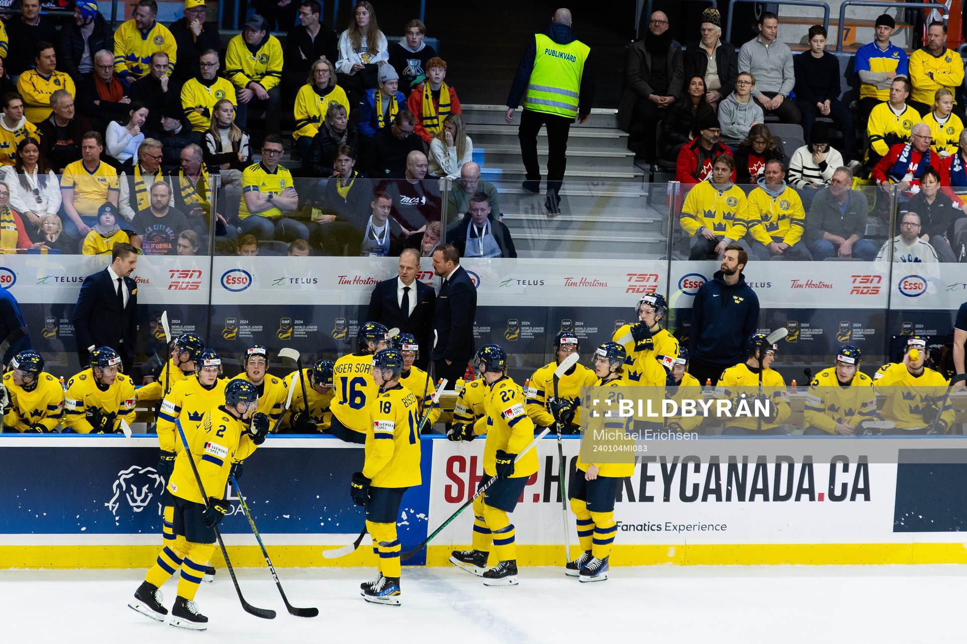 Players and staff of Sweden