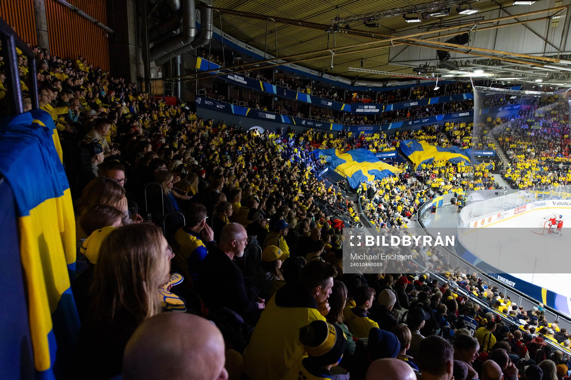 View from the stands in arena Scandinavium