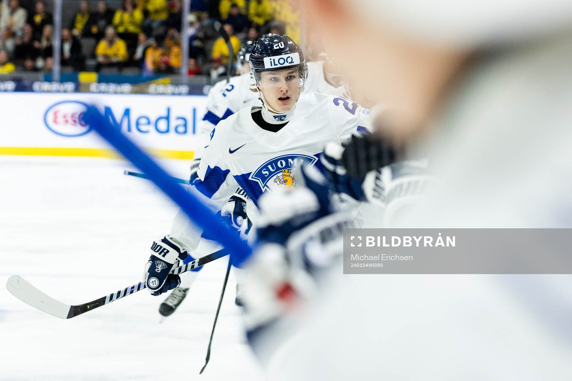 Oiva Keskinen of Finland celebrates the 0-1 goal