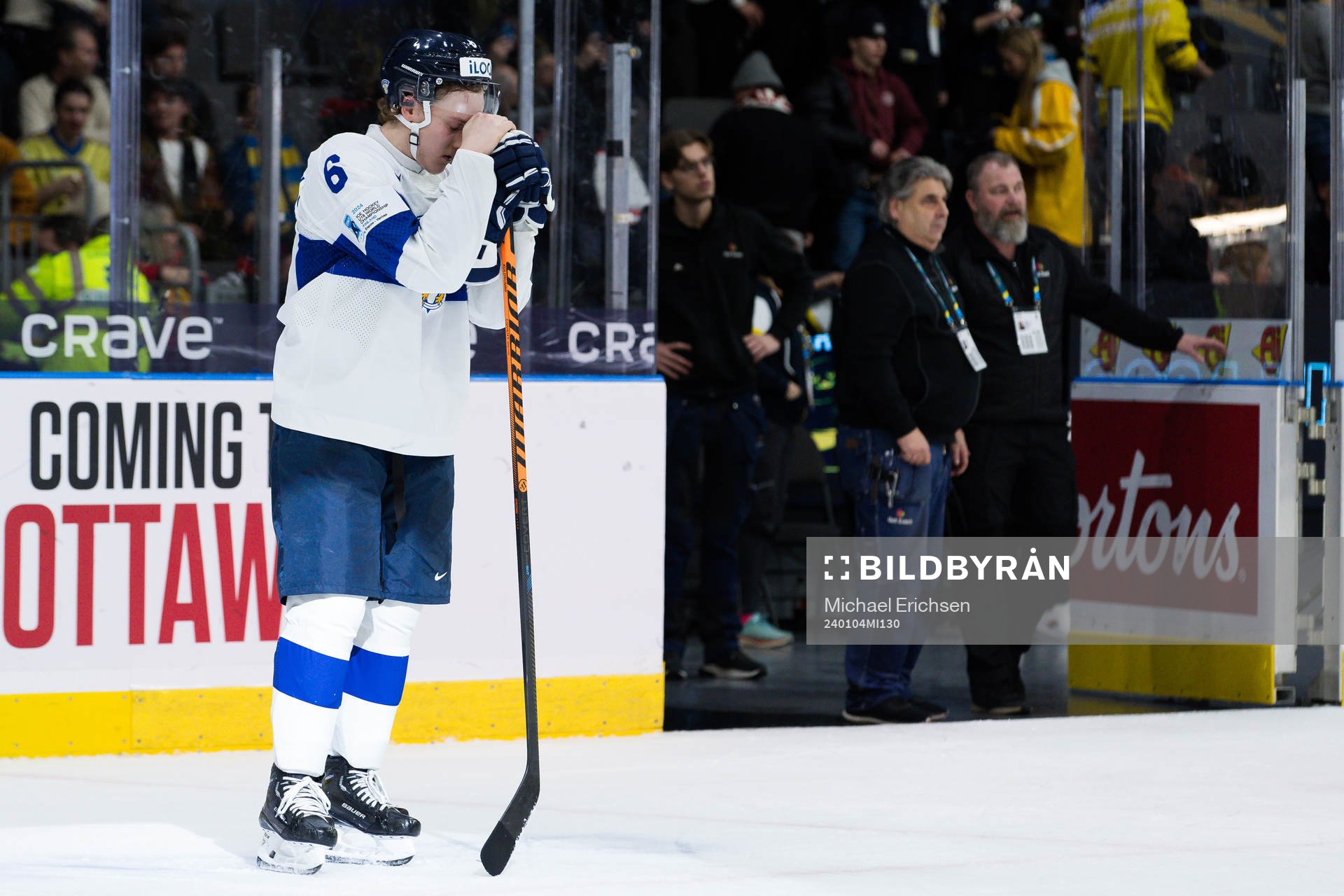 Kasper Kulonummi of Finland looks dejected