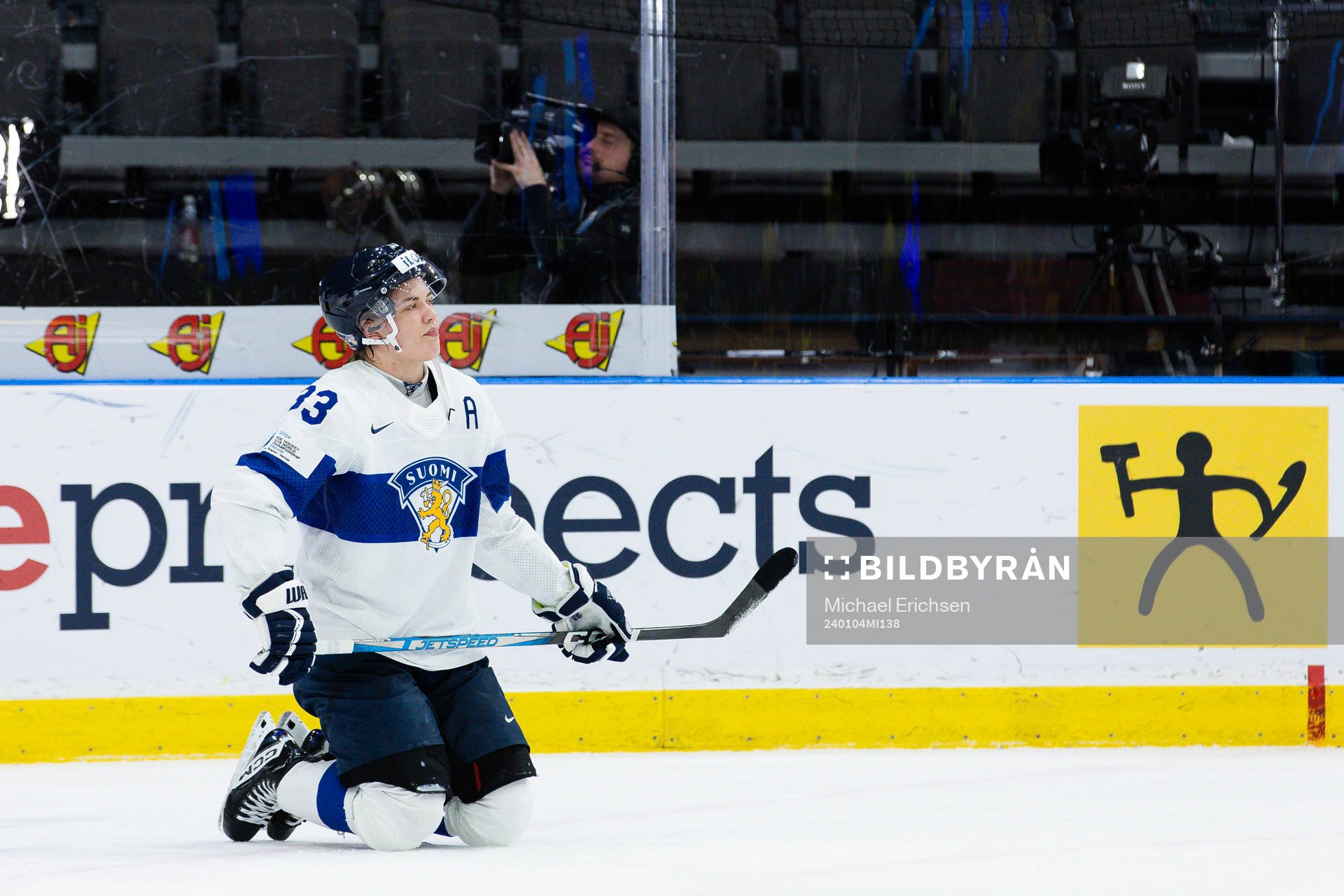 Jani Nyman of Finland looks dejected