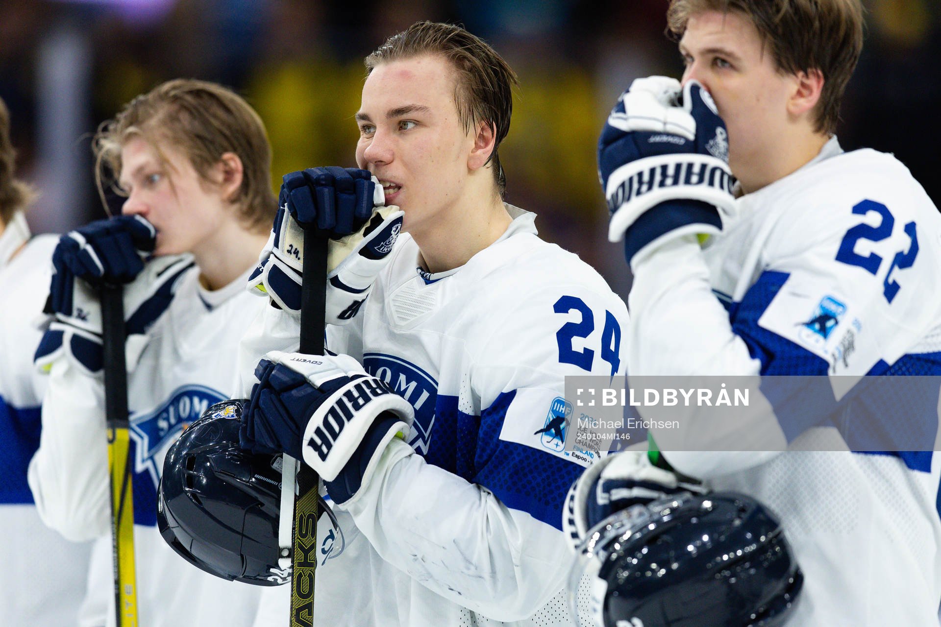 Aleksanteri Kaskimaki of Finland looks dejected