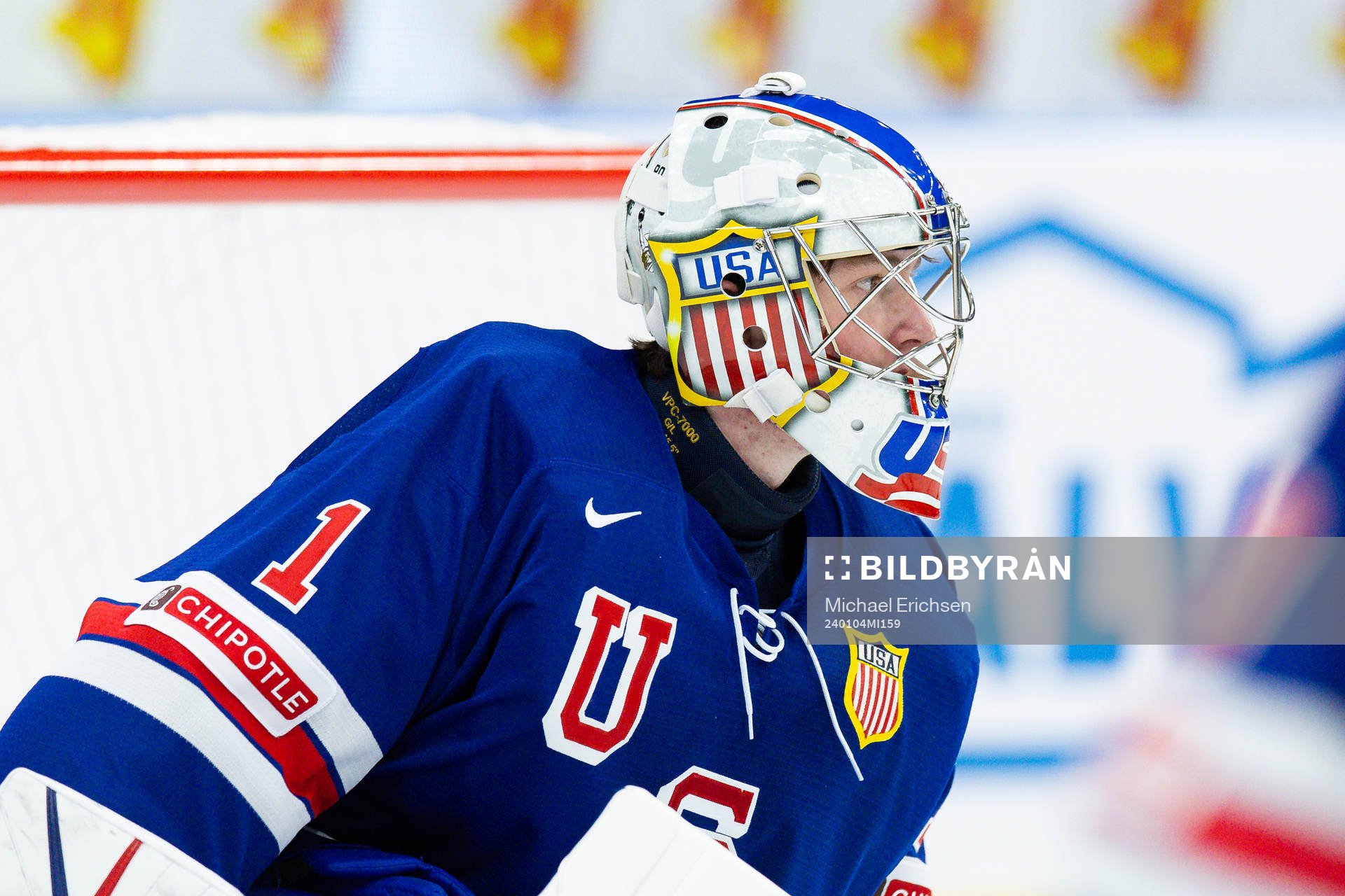 Goaltender Trey Augustine of USA