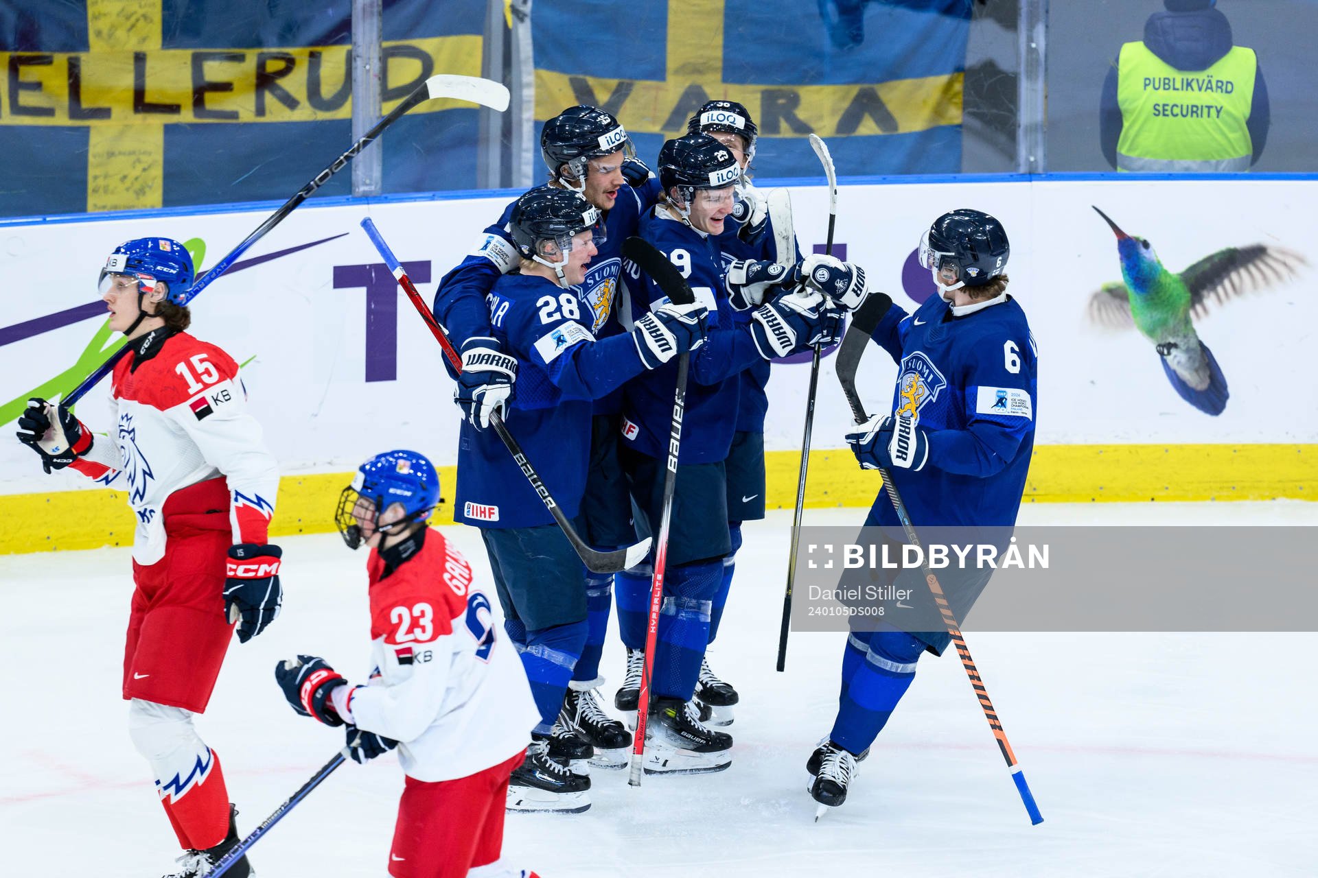 Lenni Hameenaho of Finland celebrates the 2-4 goal