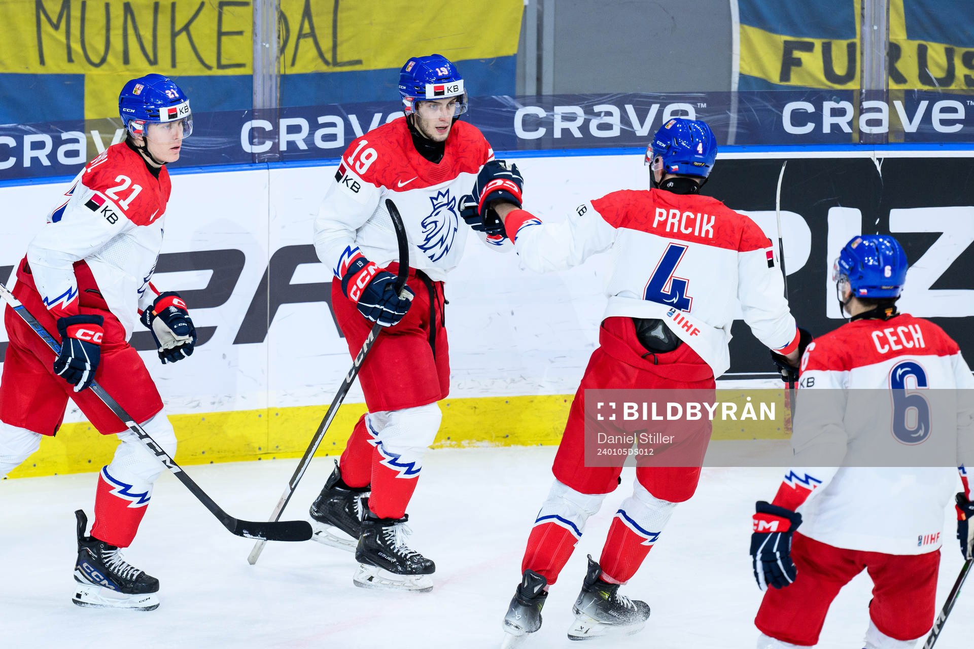 Ondrej Becher of Czech Republic celebrates the 3-5 goal