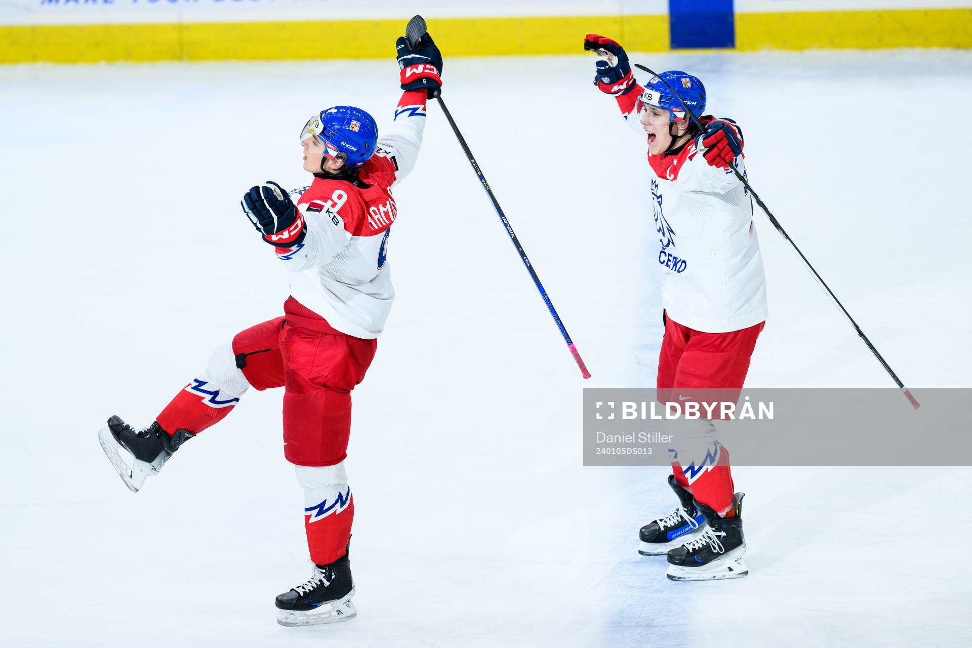 Tomas Hamara and Jiri Kulich of Czech Republic celebrate