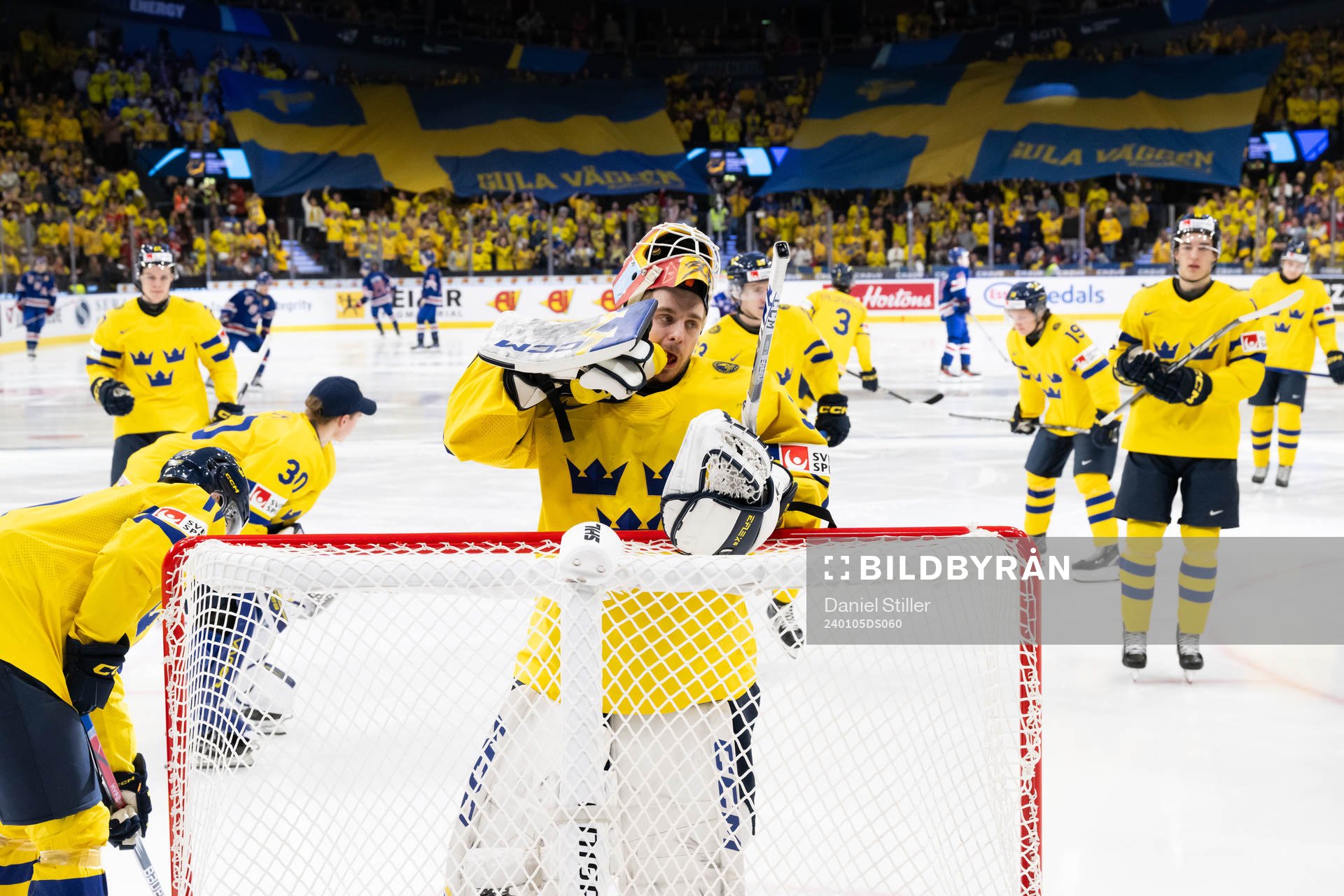 Goaltender Hugo Hävelid of Sweden