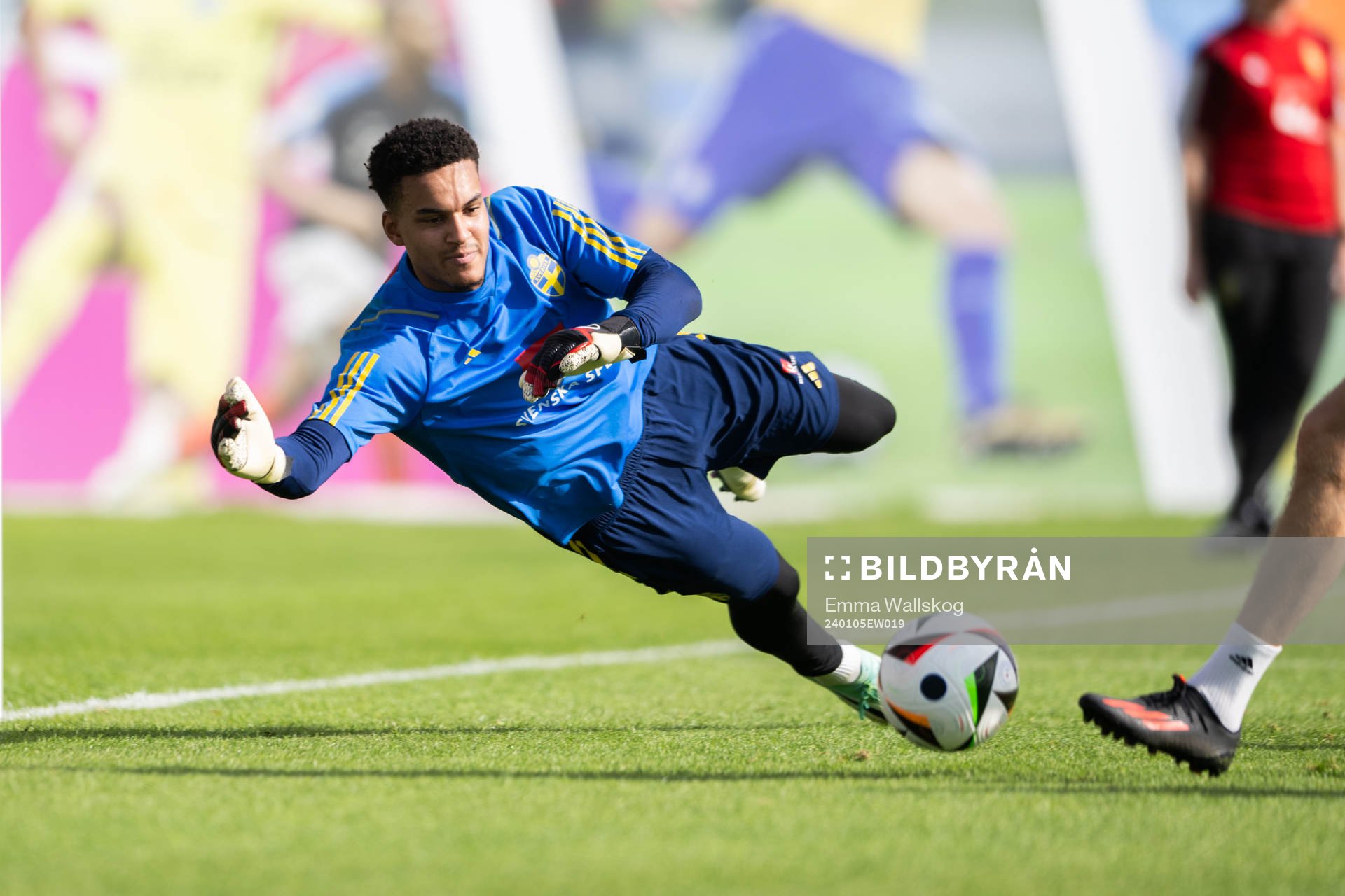 Goalkeeper Oliver Dovin of the Swedish men's football