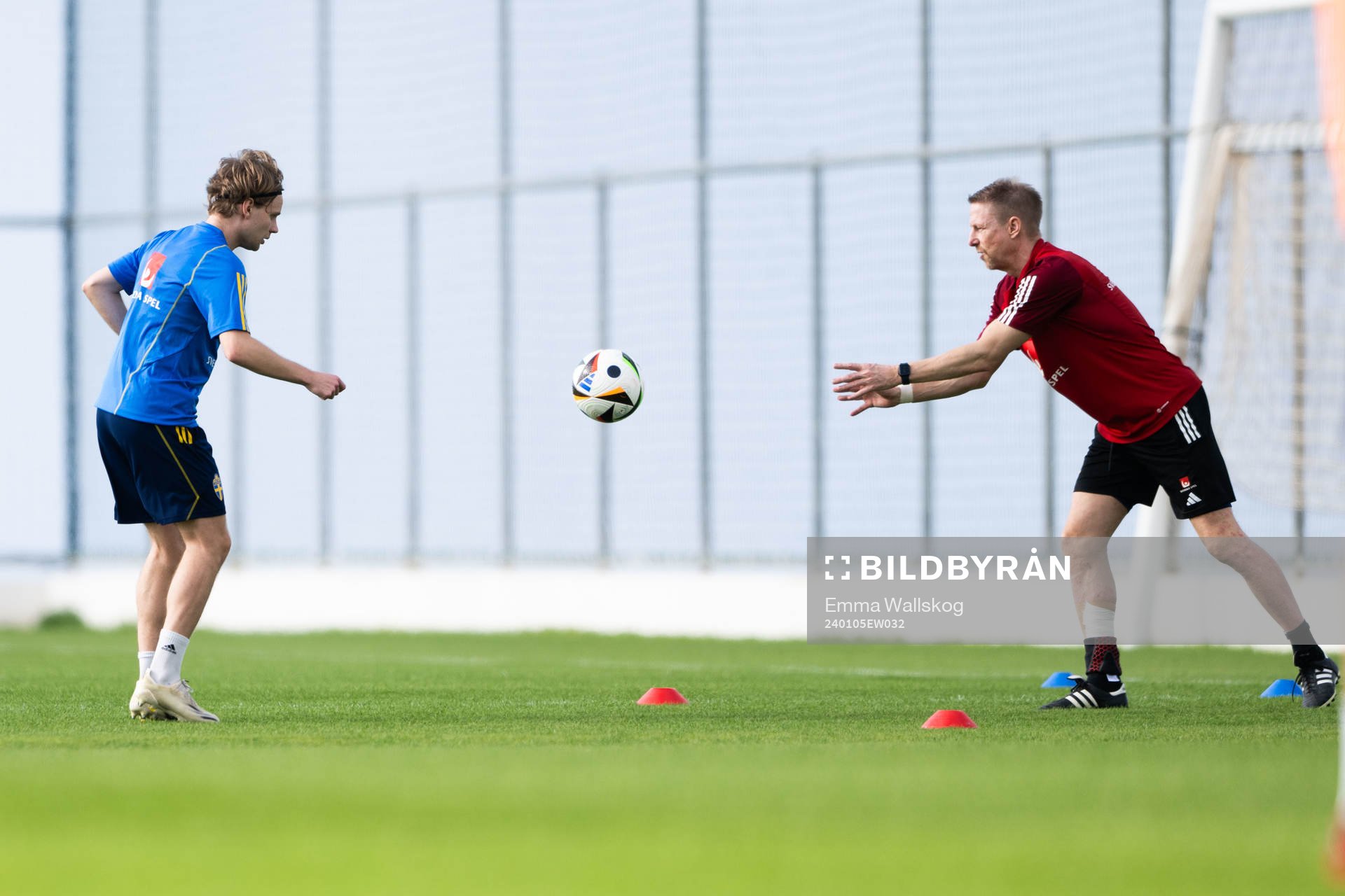 Oscar Pettersson of the Swedish men's football national team at a training session on January 5, 2024 in Paphos. 