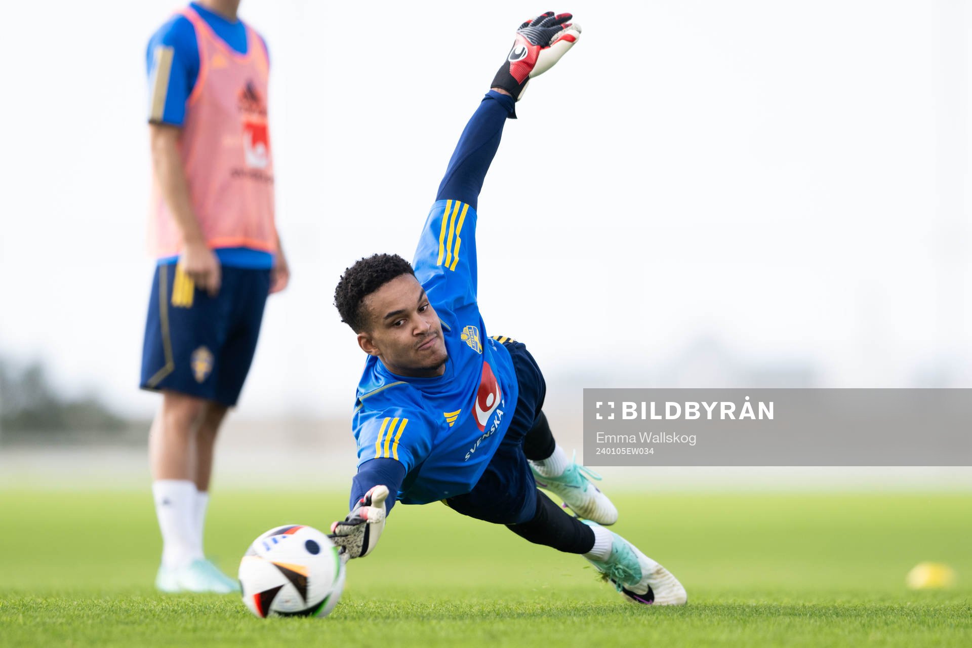Goalkeeper Oliver Dovin of the Swedish men's football