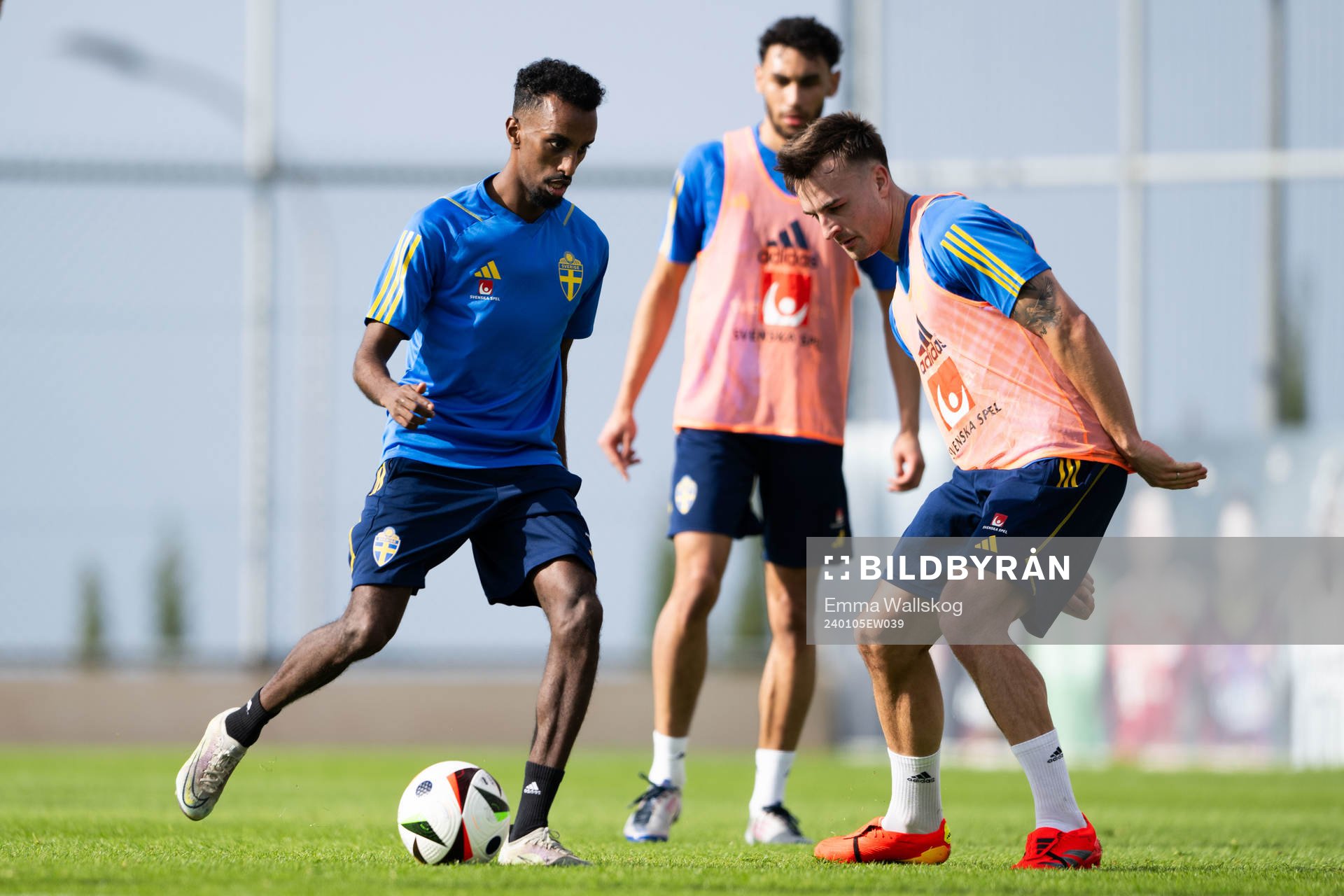 Taha Ali and Henrik Castegren of the Swedish men's football