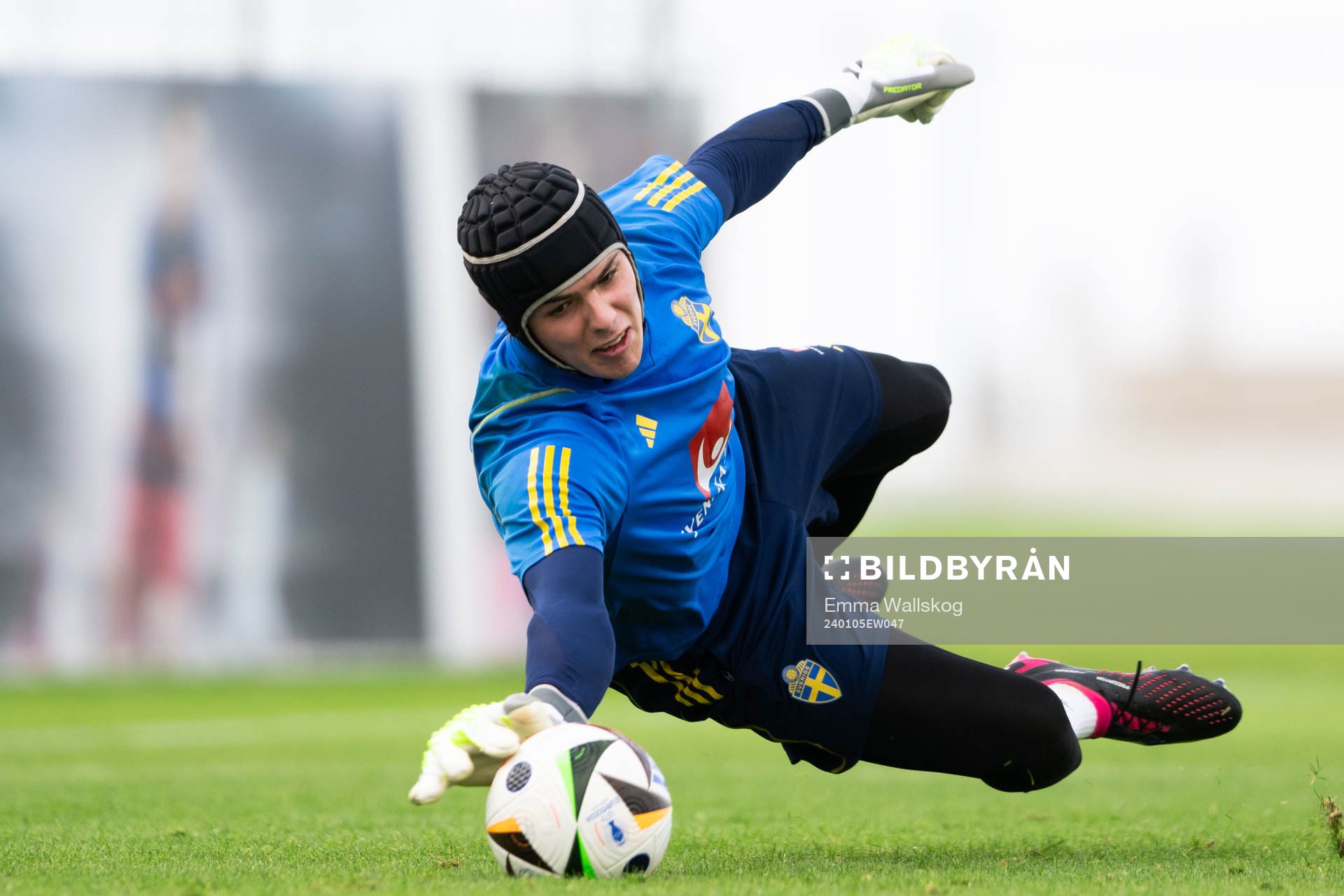 Goalkeeper Jacob Widell Zetterström of the Swedish men's