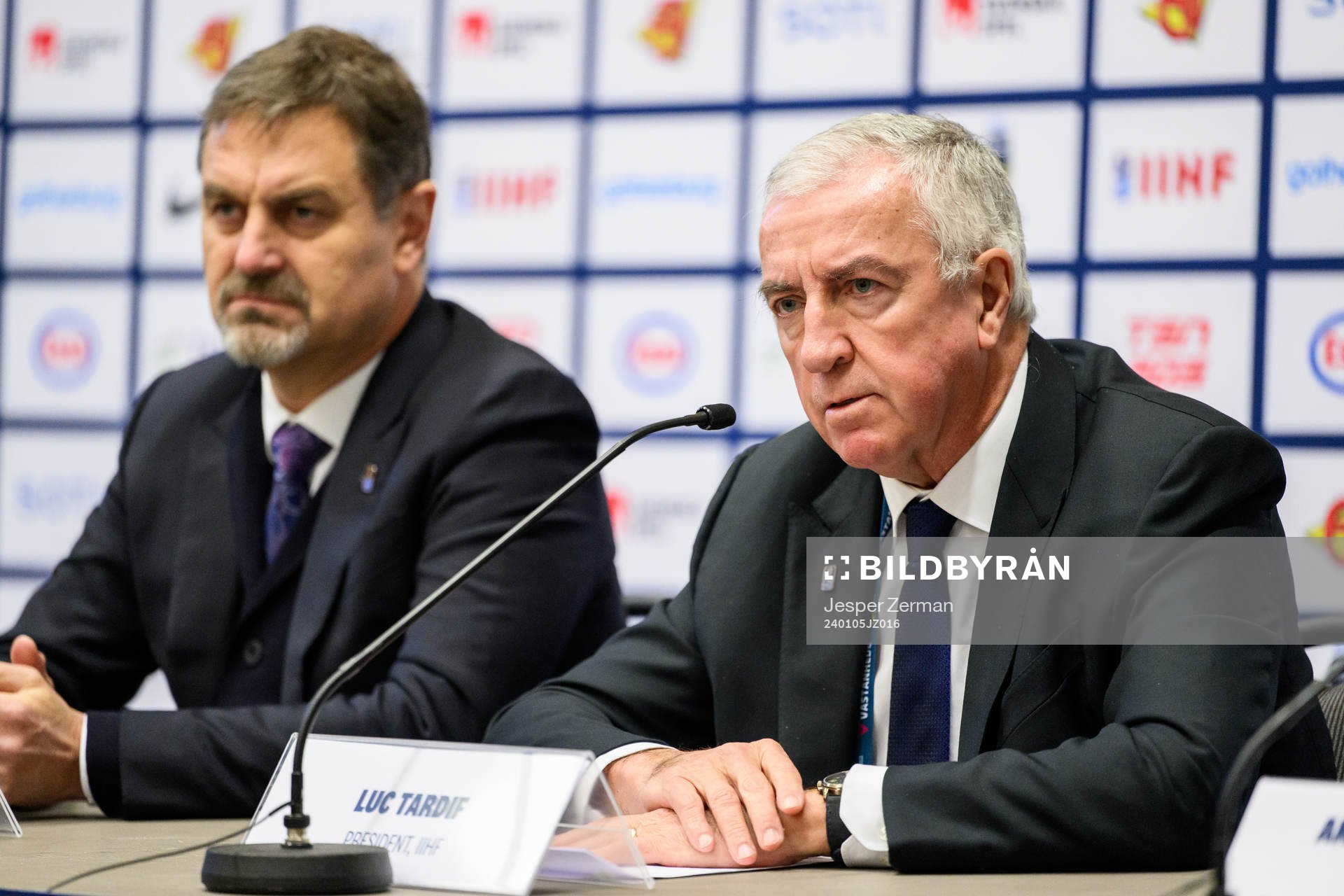 Luc Tardif, President at IIHF, at a press conference
