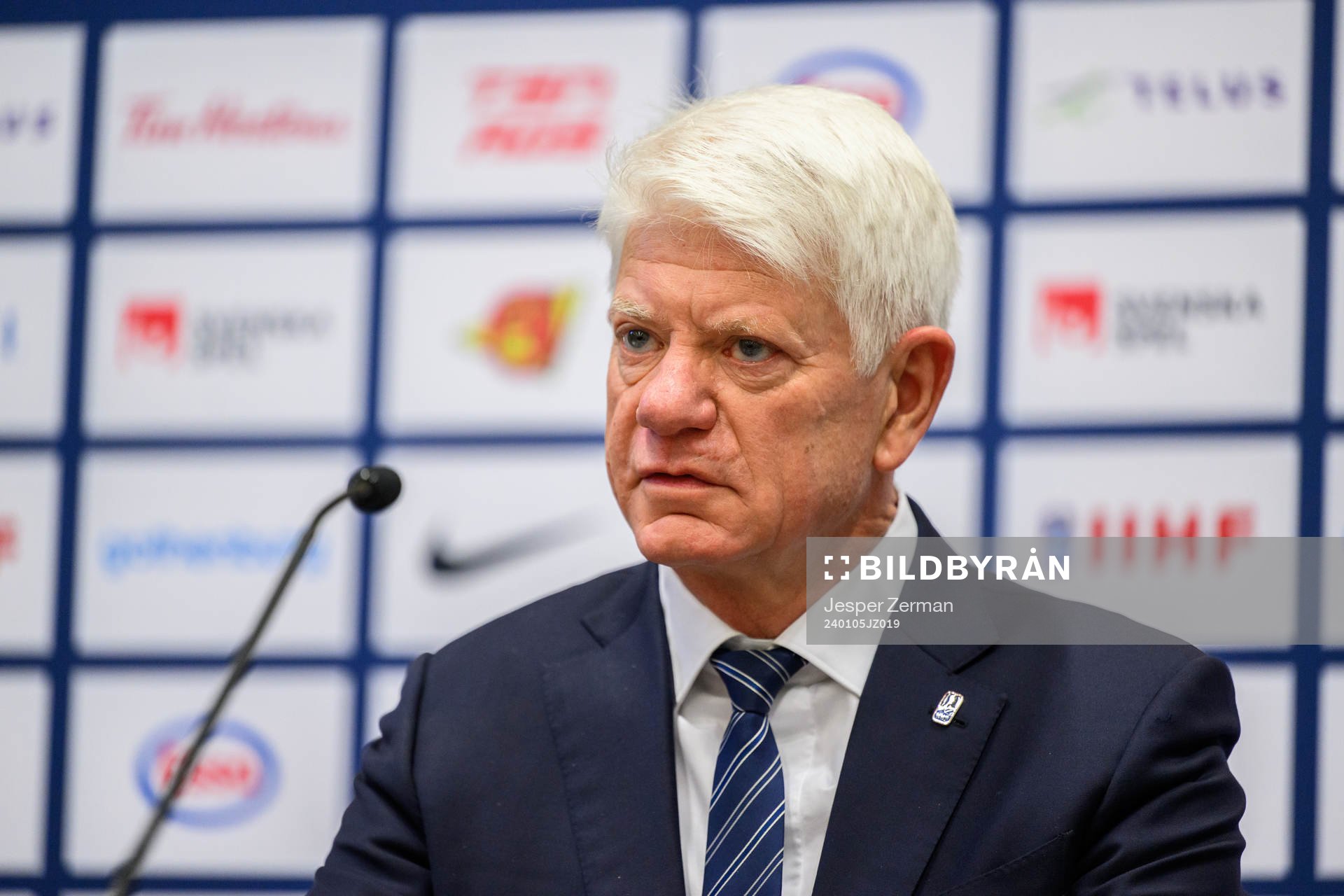 Franz Reindl, council member at IIHF, at a press conference