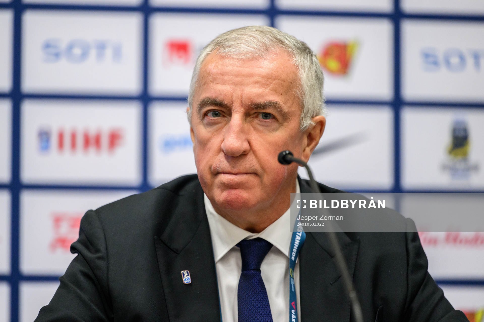 Luc Tardif, President at IIHF, at a press conference