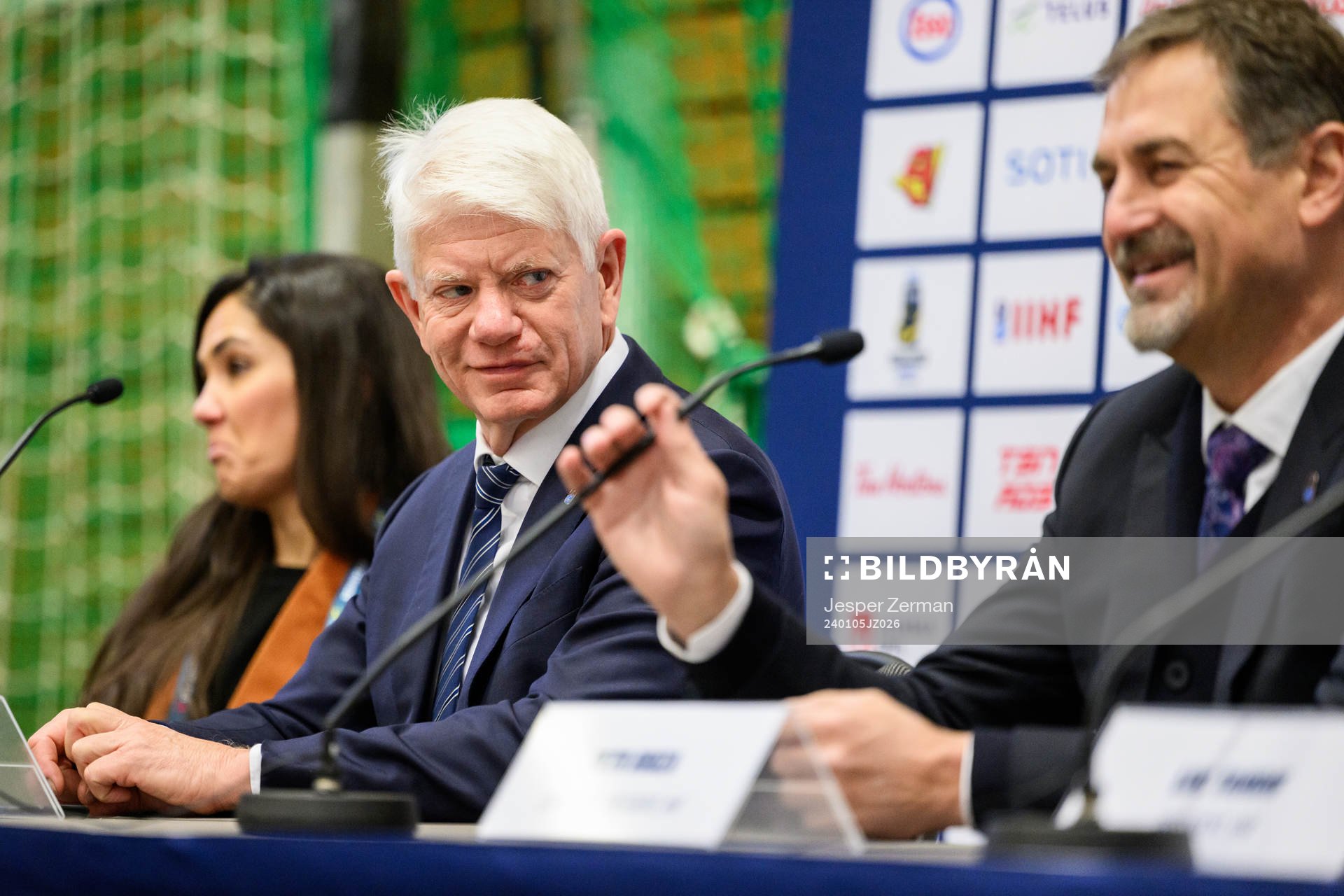 Franz Reindl, Council member at IIHF, at a press conference