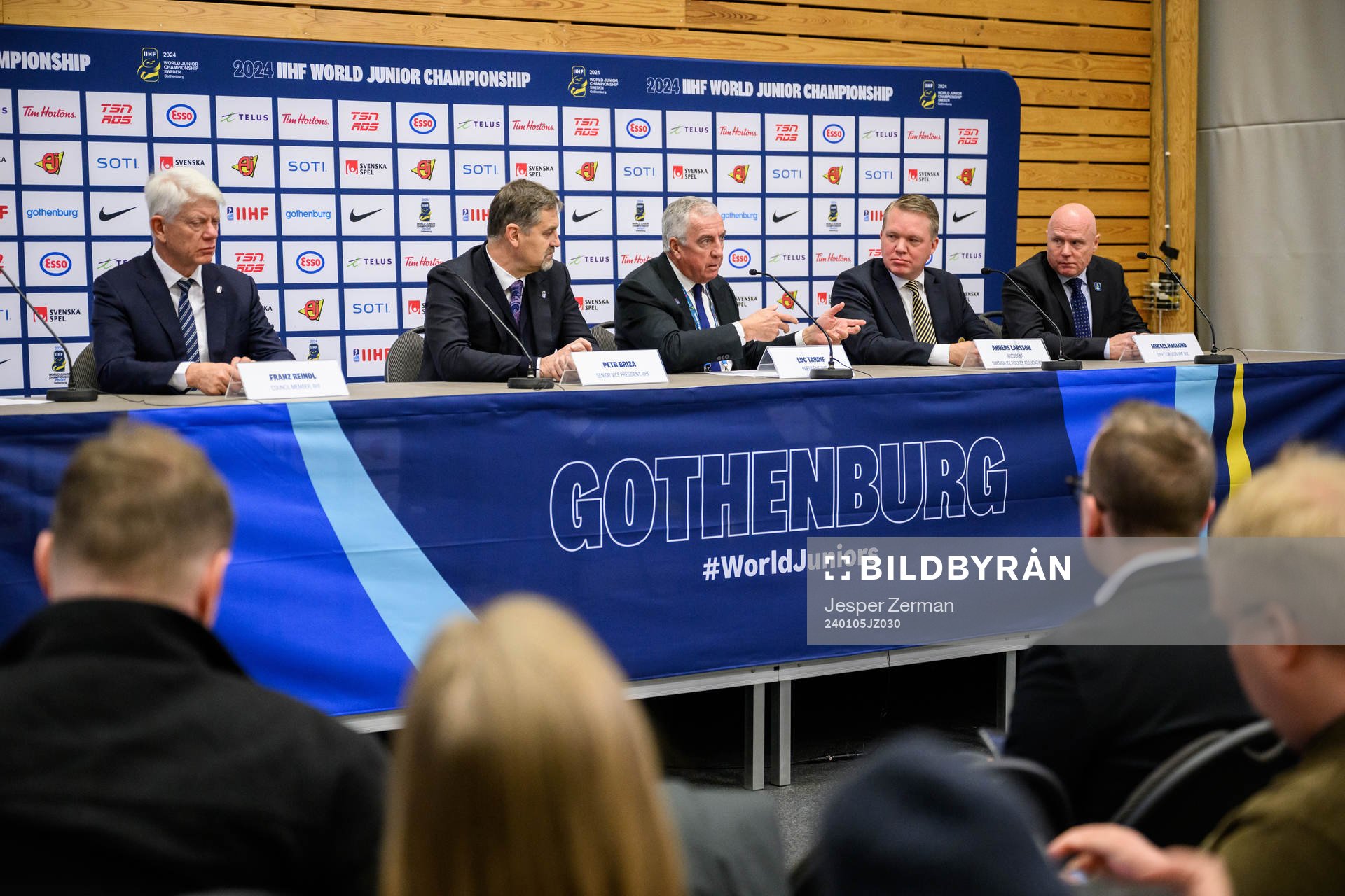 Franz Reindl, council member at IIHF, Petr Briza, Senior