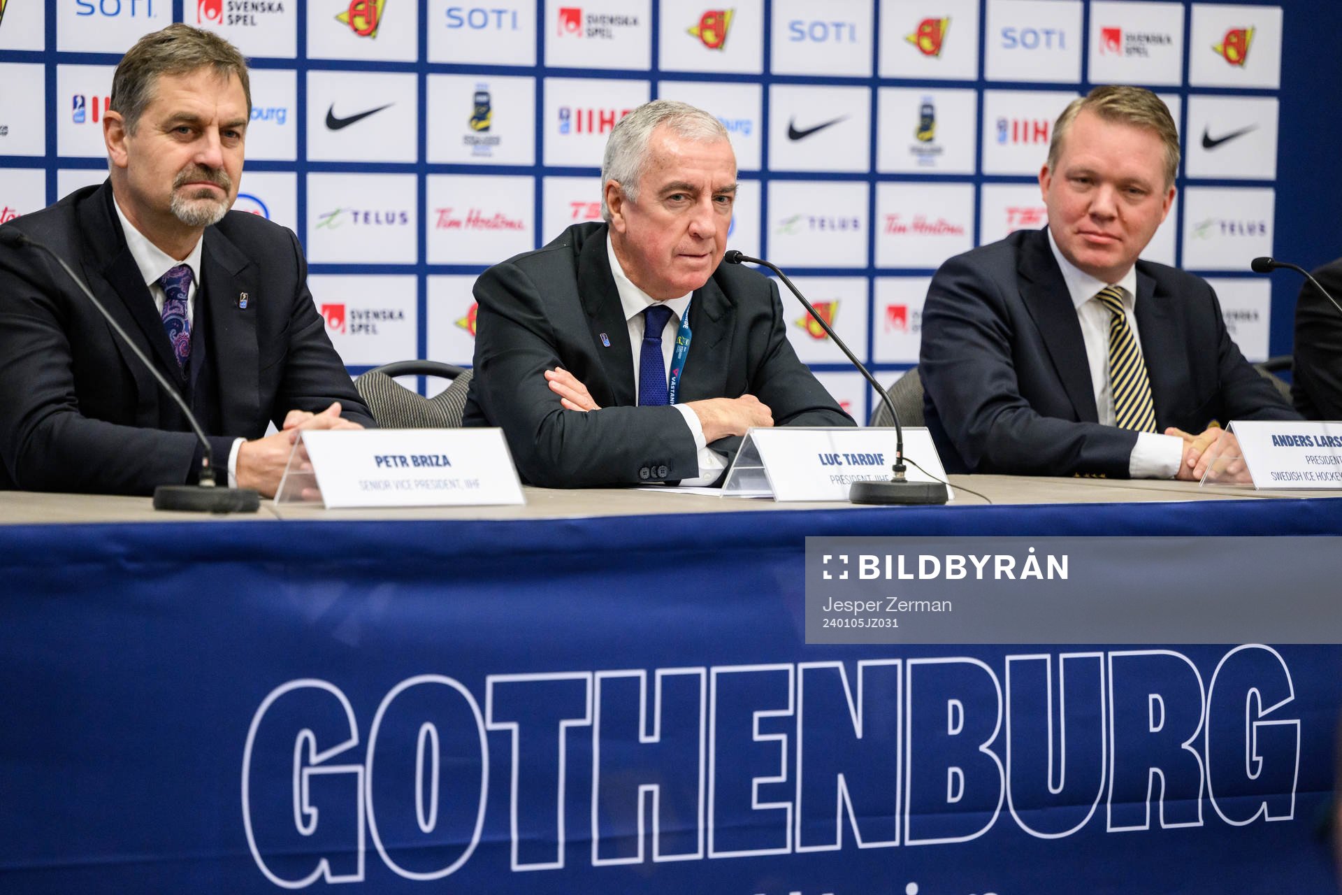 Petr Briza, Senior Vice-President at IIHF, Luc Tardif,