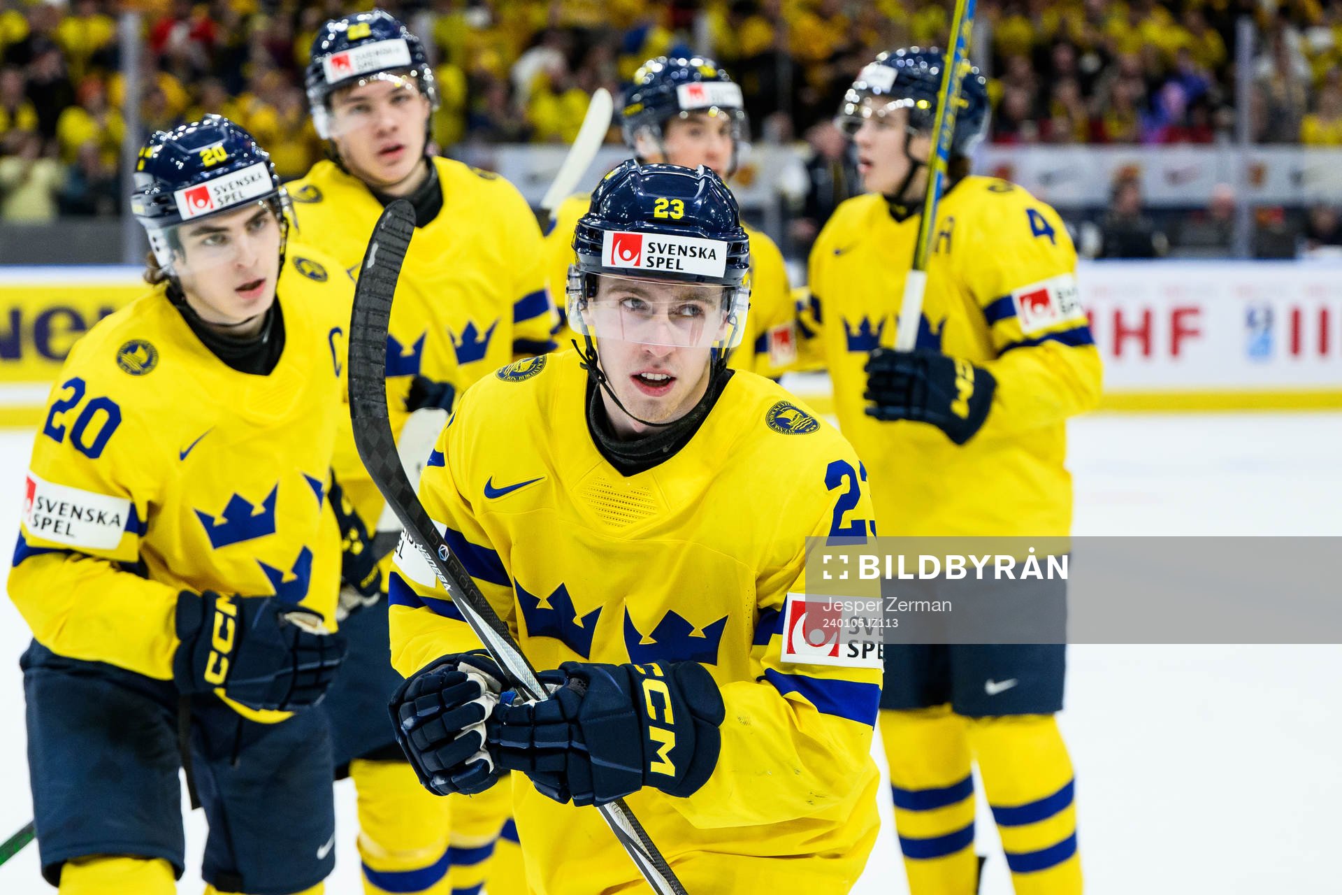 Jonathan Lekkerimäki of Sweden celebrates the 3-2 goal