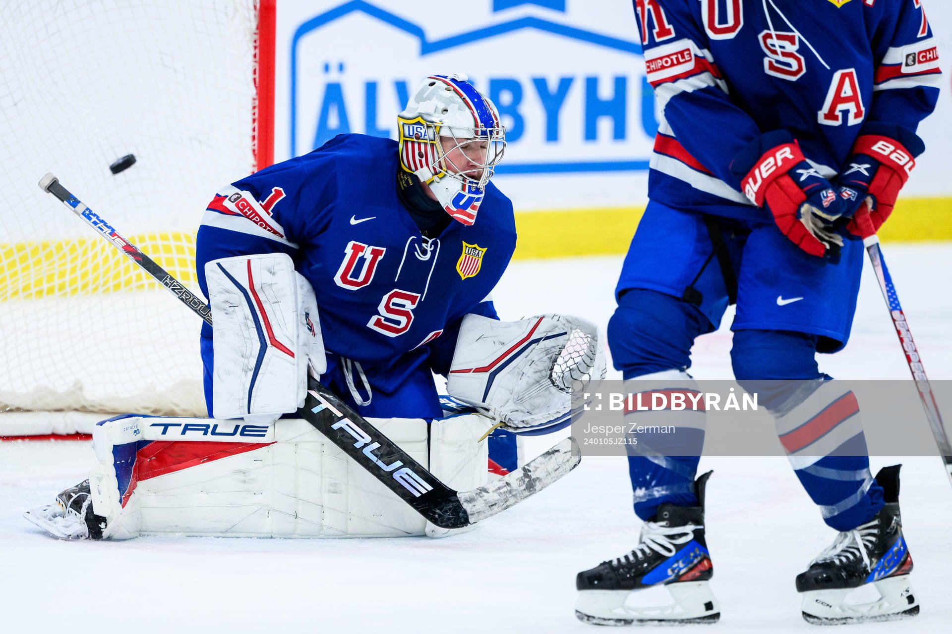 Jonathan Lekkerimäki of Sweden, not pictured, scores the