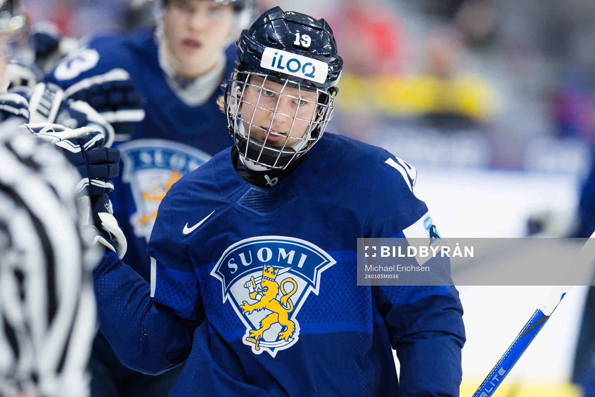 Konsta Helenius of Finland celebrates the 2-3 goal