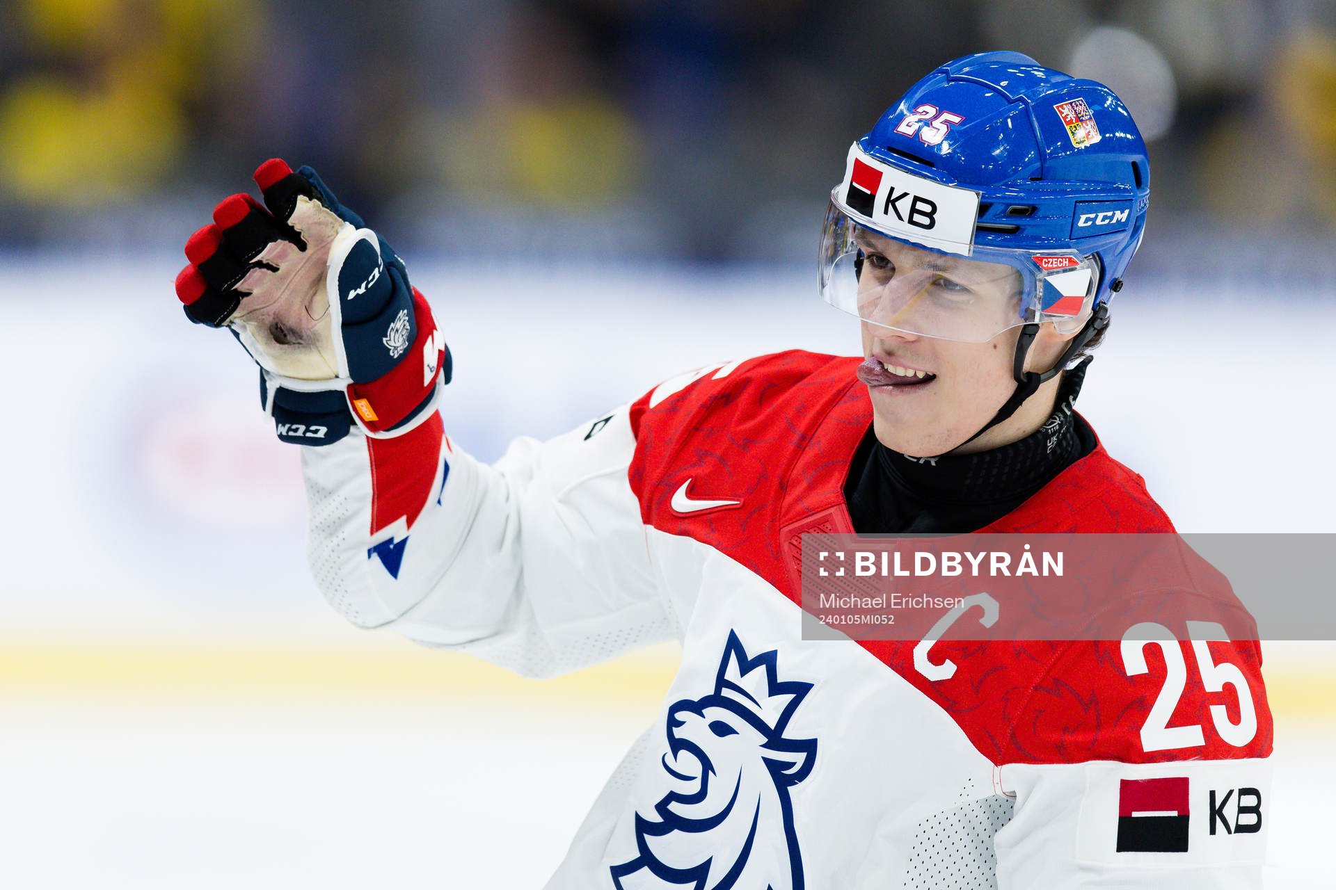 Jiri Kulich of Czech Republic celebrates the 4-5 goal