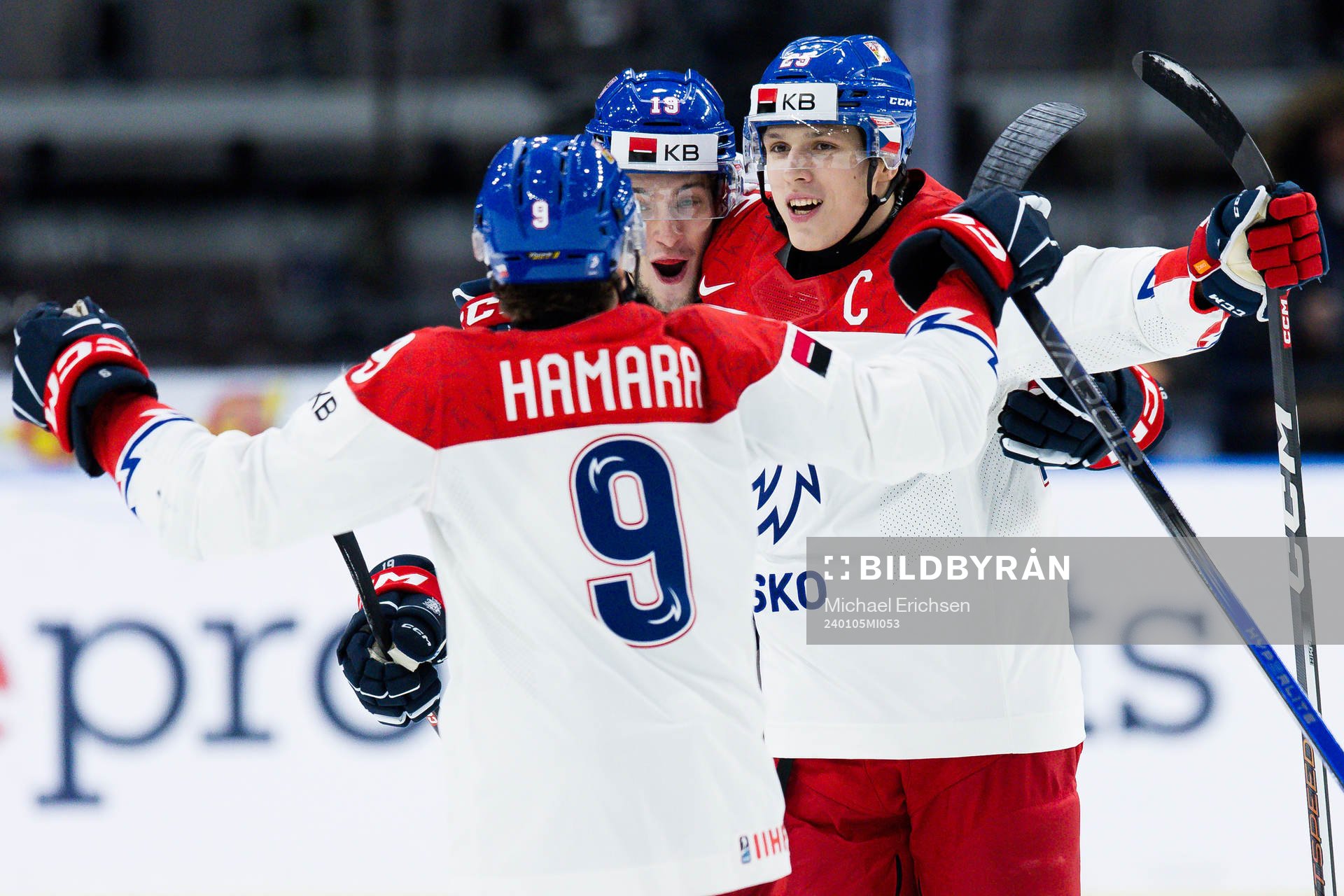 Jiri Kulich of Czech Republic celebrates the 4-5 goal