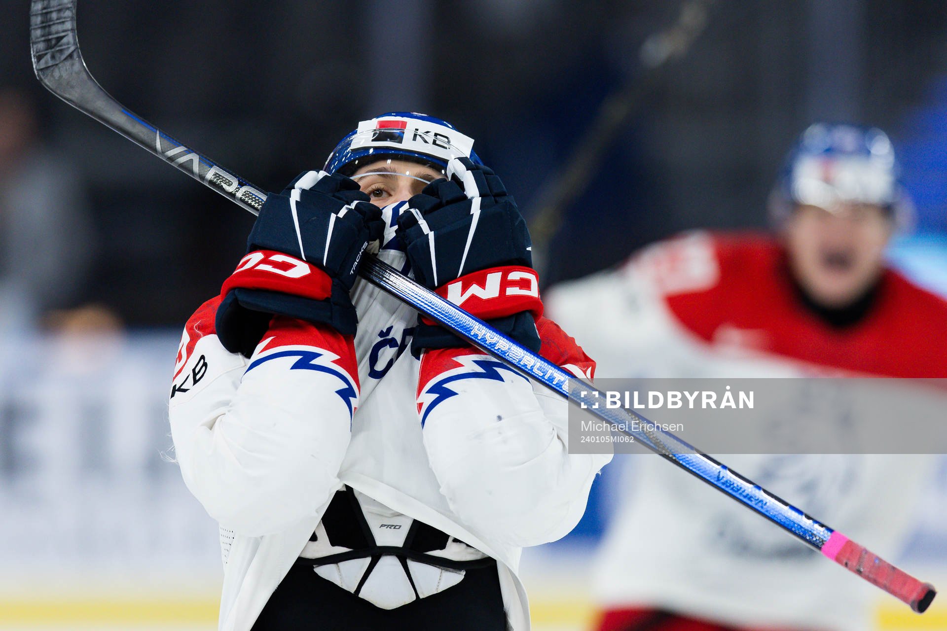 Tomas Hamara of Czech Republic celebrates the 6-5 goal