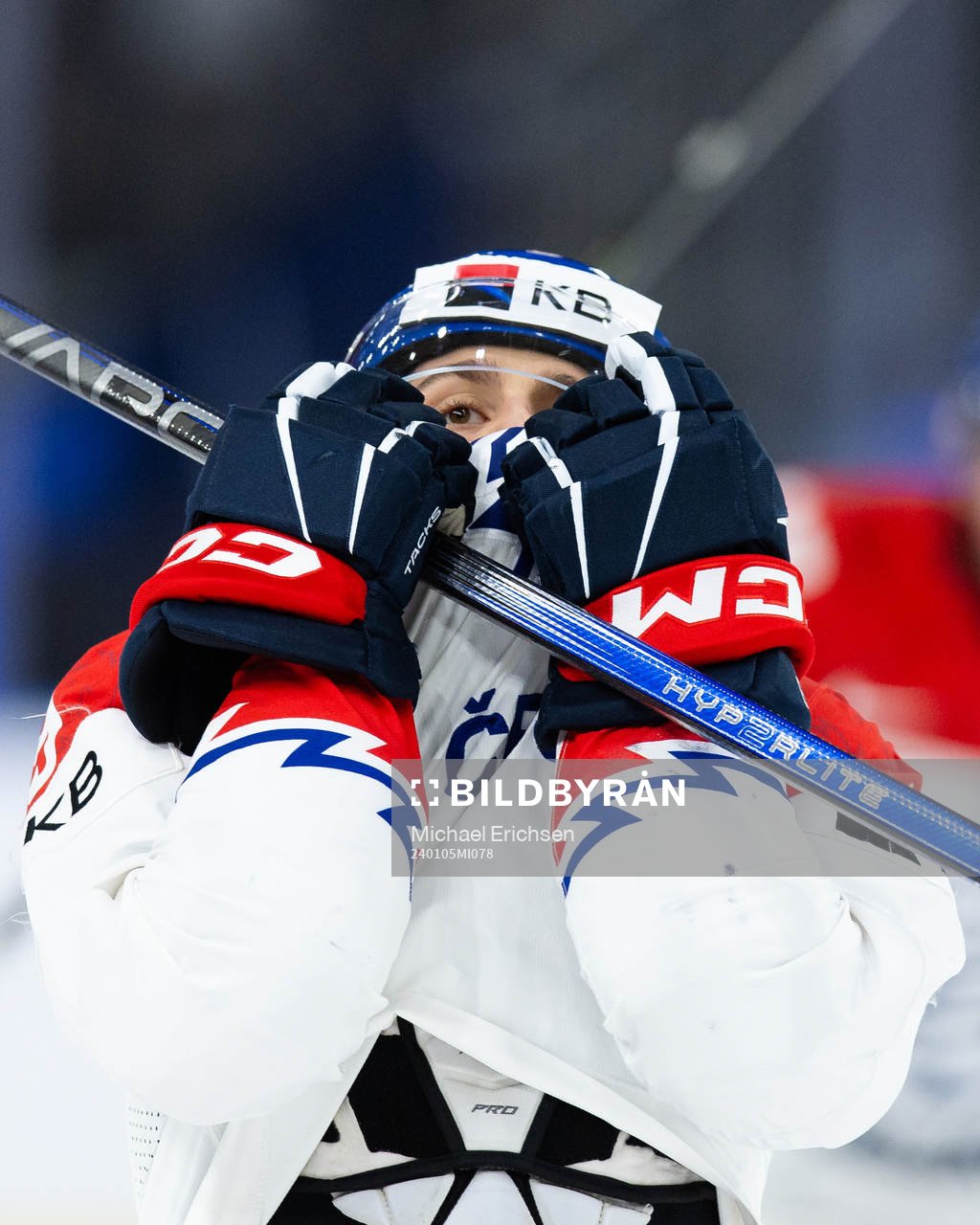 Tomas Hamara of Czech Republic celebrates the 6-5 goal